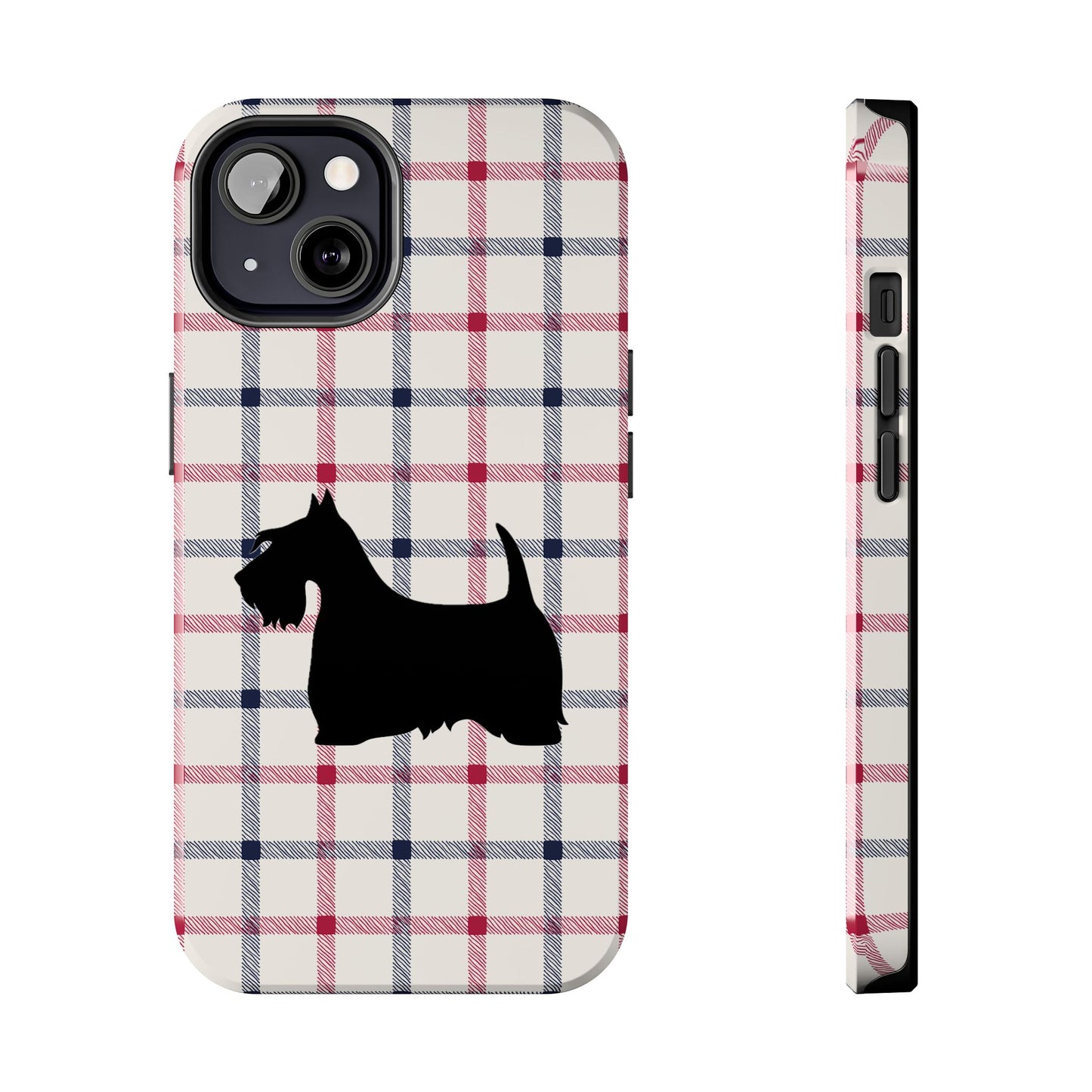 Scottish Terrier Phone Case, Tough Cases, Scottie Dog Phone Cover, Gift for Dog Lovers, Plaid Design