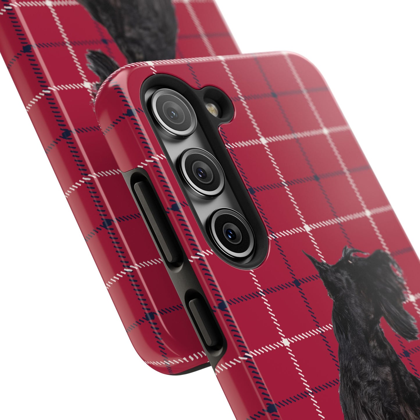 Scottish Terrier Phone Case, Tough Cases, Scottie Dog Phone Cover, Gift for Dog Lovers, Plaid Design