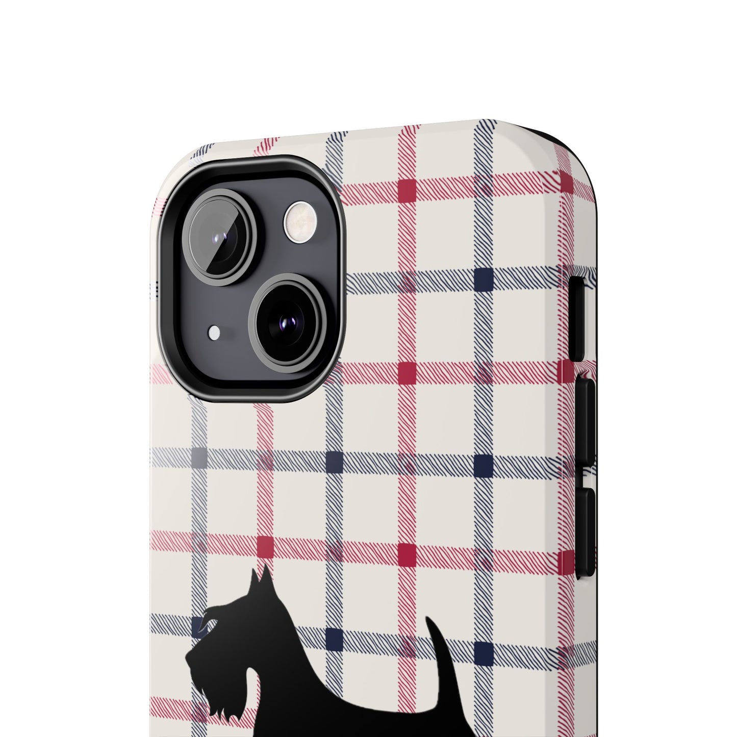 Scottish Terrier Phone Case, Tough Cases, Scottie Dog Phone Cover, Gift for Dog Lovers, Plaid Design
