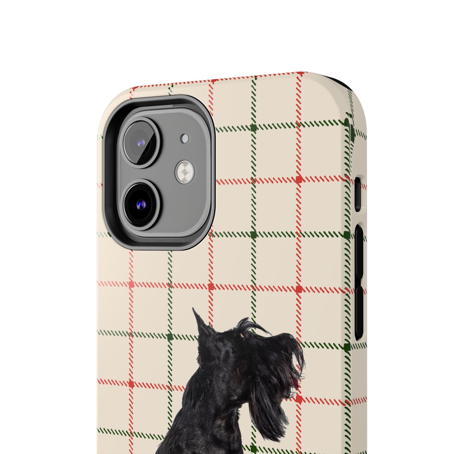 Scottish Terrier Phone Case, Tough Cases, Scottie Dog Phone Cover, Gift for Dog Lovers, Plaid Design