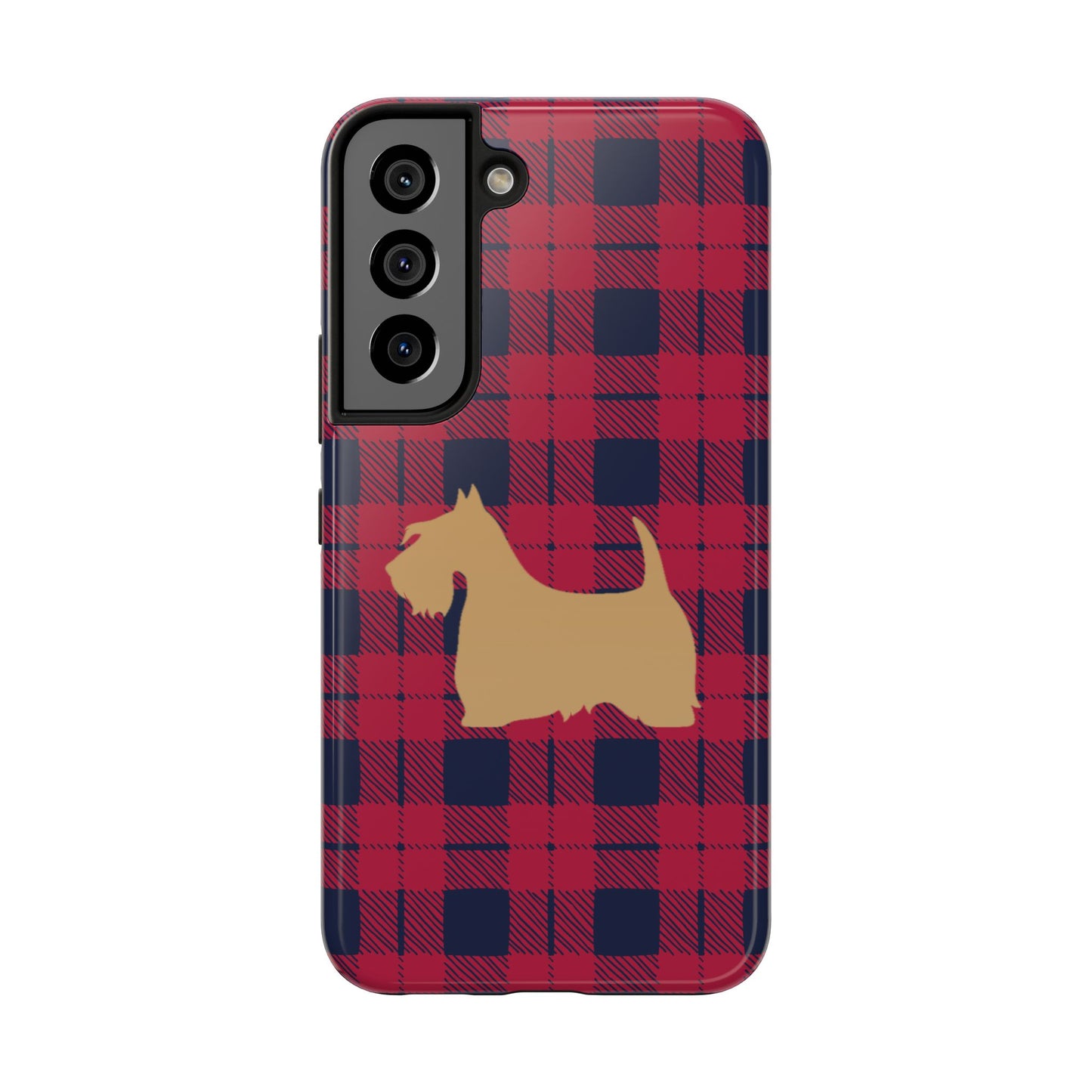 Scottish Terrier Phone Case, Tough Cases, Scottie Dog Phone Cover, Gift for Dog Lovers, Plaid Design