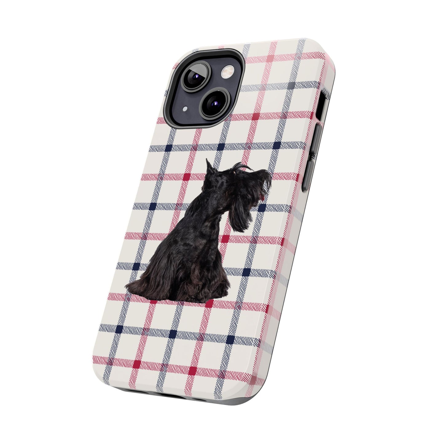 Scottish Terrier Phone Case, Tough Cases, Scottie Dog Phone Cover, Gift for Dog Lovers, Plaid Design