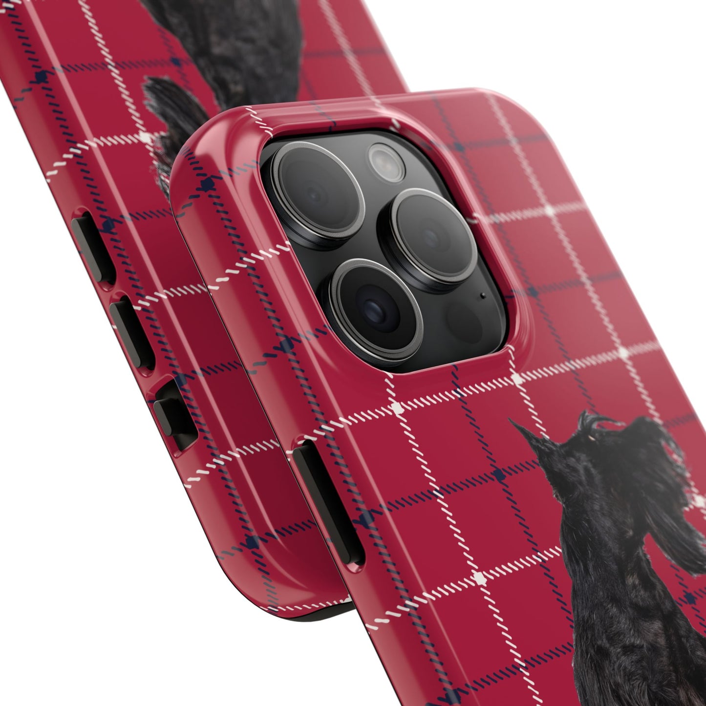 Scottish Terrier Phone Case, Tough Cases, Scottie Dog Phone Cover, Gift for Dog Lovers, Plaid Design