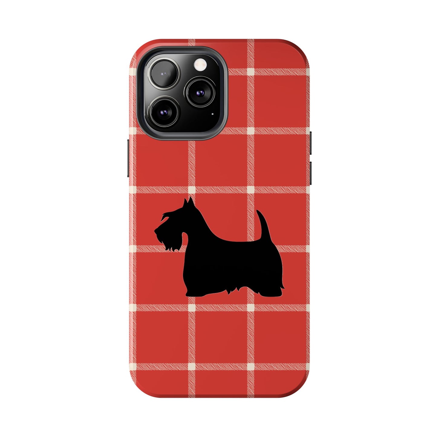 Scottish Terrier Phone Case, Tough Cases, Scottie Dog Phone Cover, Gift for Dog Lovers, Plaid Design