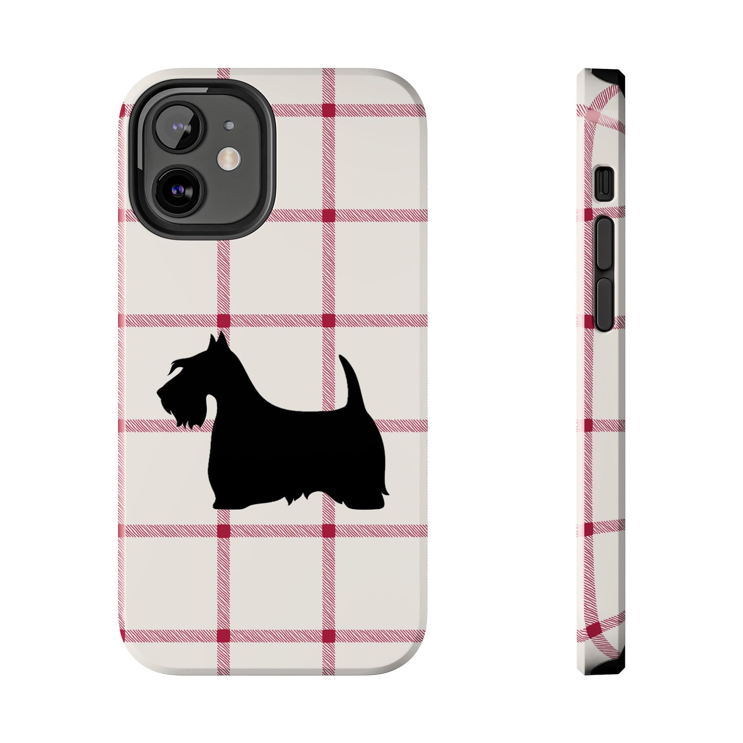 Scottish Terrier Phone Case, Tough Cases, Scottie Dog Phone Cover, Gift for Dog Lovers, Plaid Design
