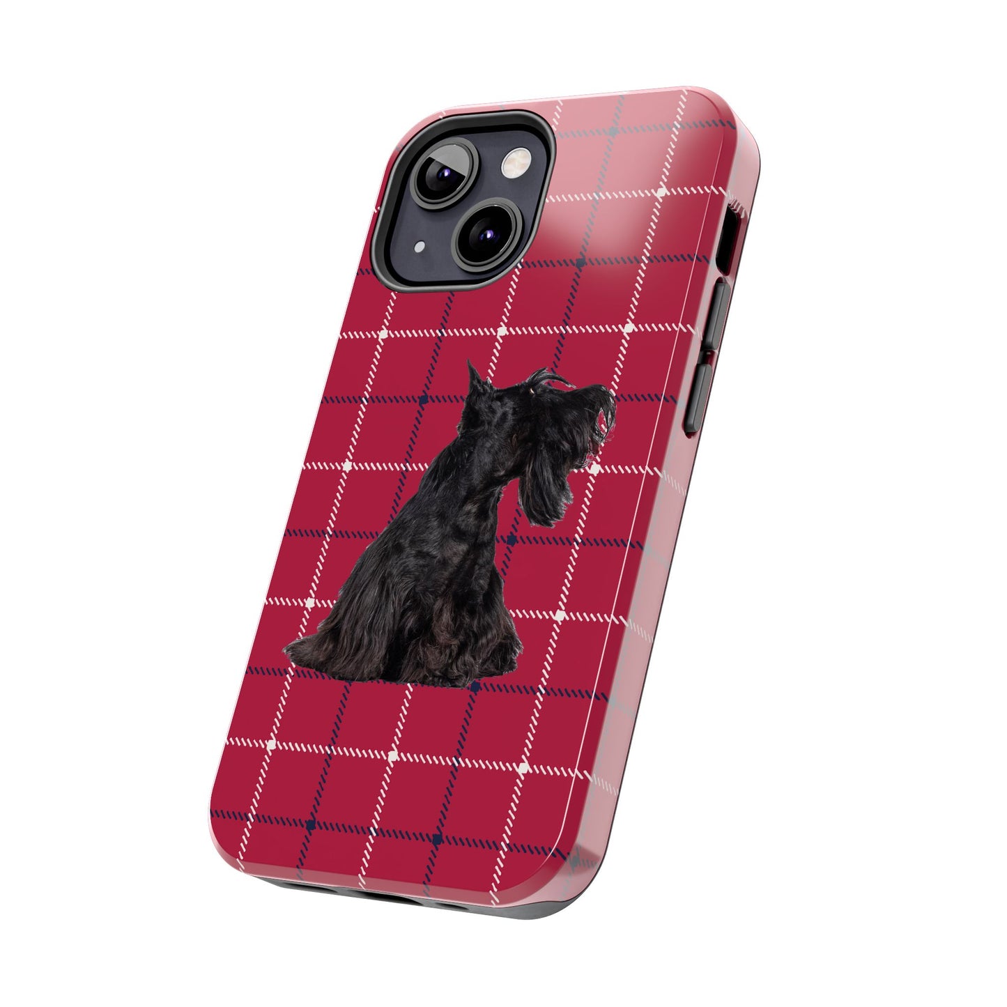 Scottish Terrier Phone Case, Tough Cases, Scottie Dog Phone Cover, Gift for Dog Lovers, Plaid Design