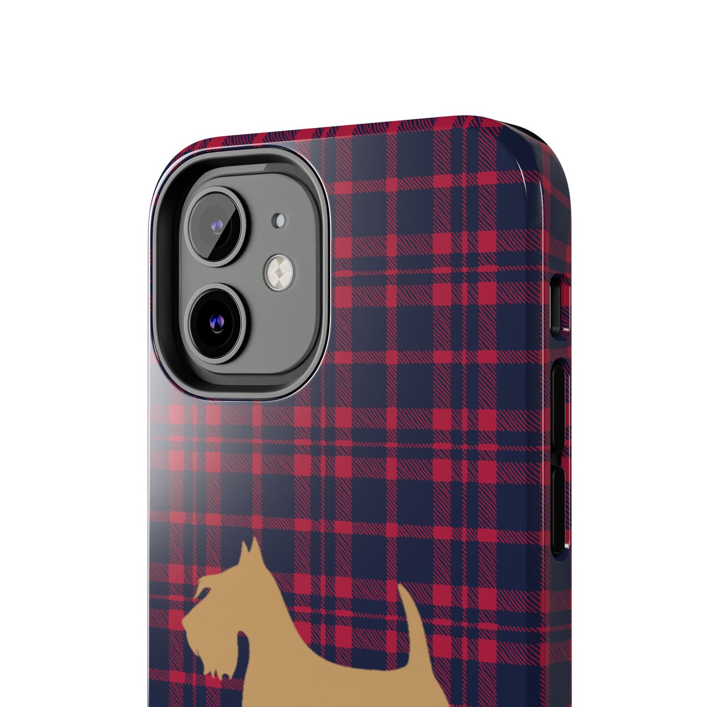 Scottish Terrier Phone Case, Tough Cases, Scottie Dog Phone Cover, Gift for Dog Lovers, Plaid Design