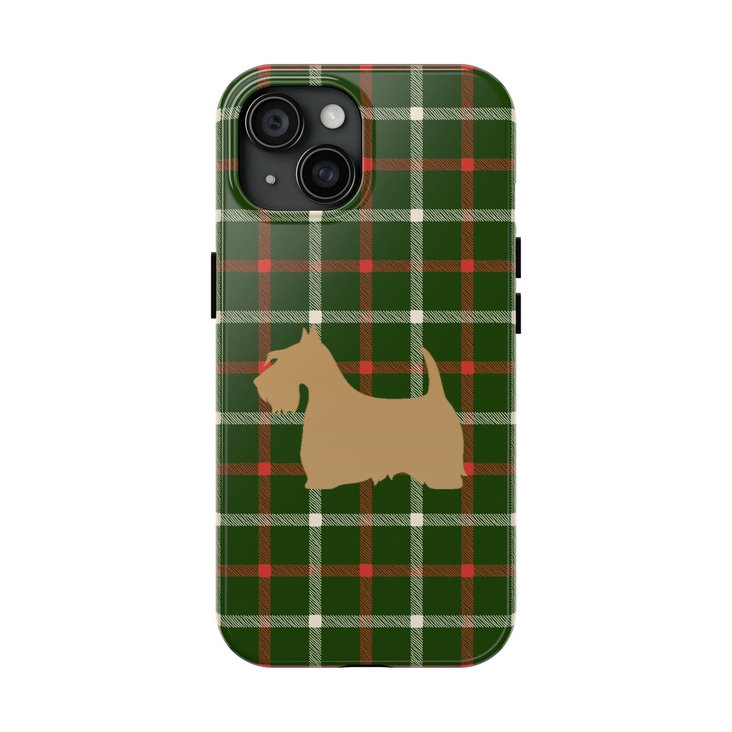 Scottish Terrier Phone Case, Tough Cases, Scottie Dog Phone Cover, Gift for Dog Lovers, Plaid Design