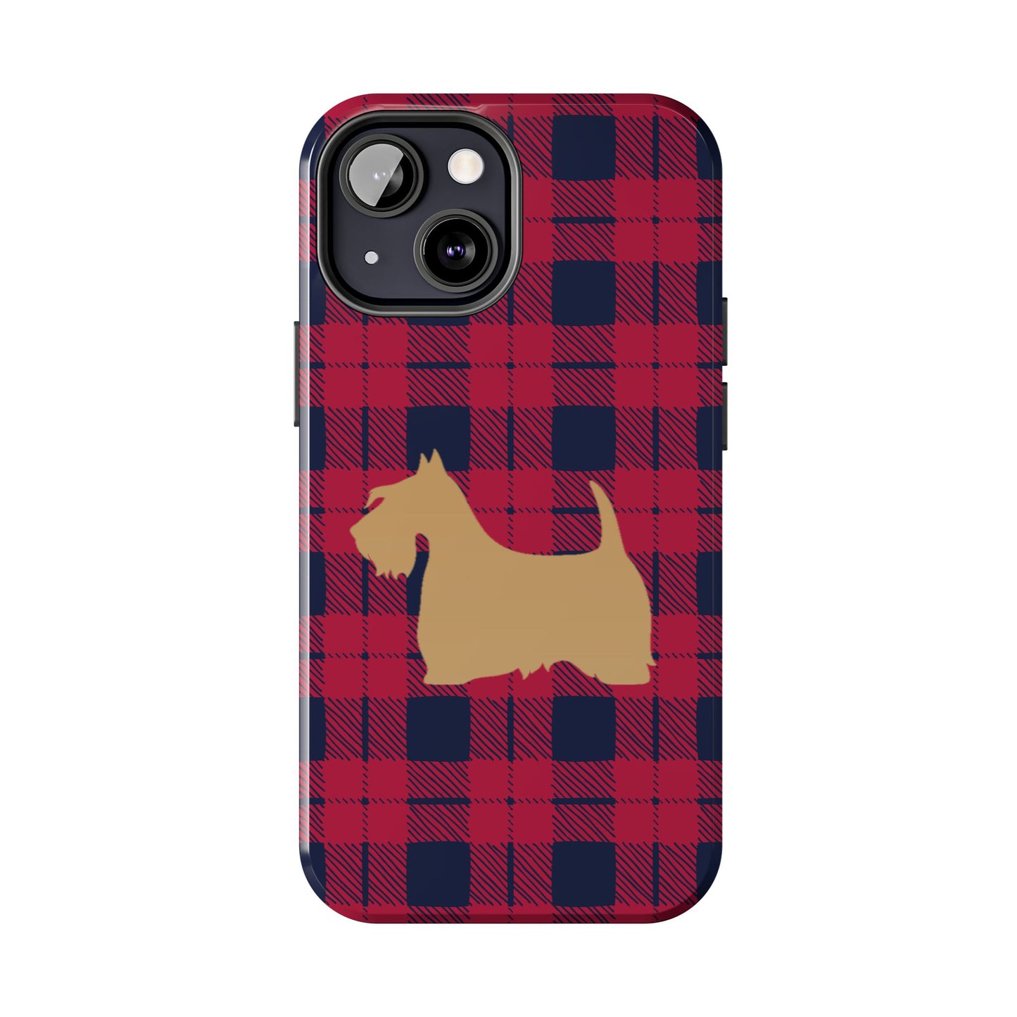 Scottish Terrier Phone Case, Tough Cases, Scottie Dog Phone Cover, Gift for Dog Lovers, Plaid Design