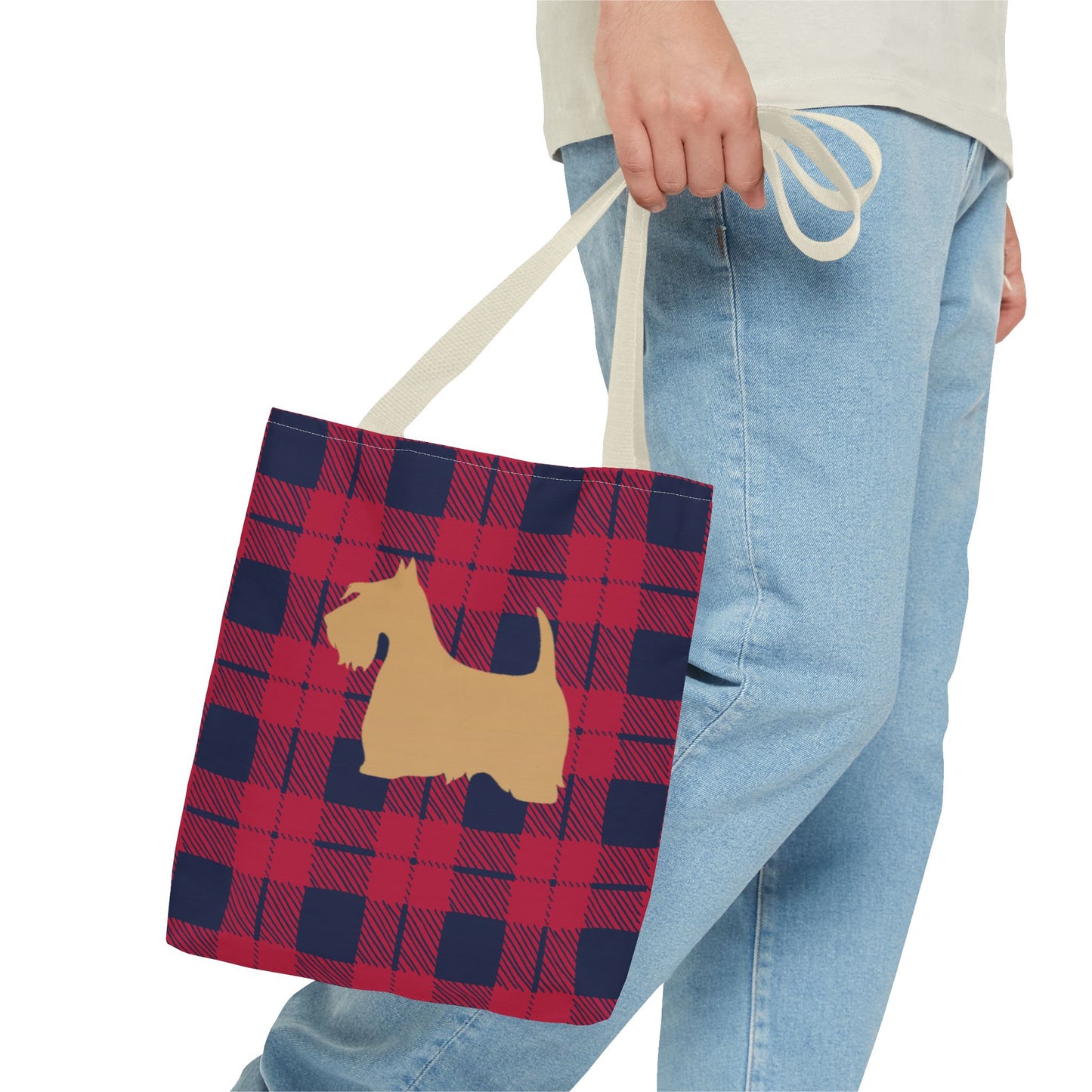 Plaid Scottish Terrier Tote Bag, Stylish Carryall for Pet Lovers, Perfect for Shopping, Beach Days, Teachers, Gifts, All-Occasion Bag