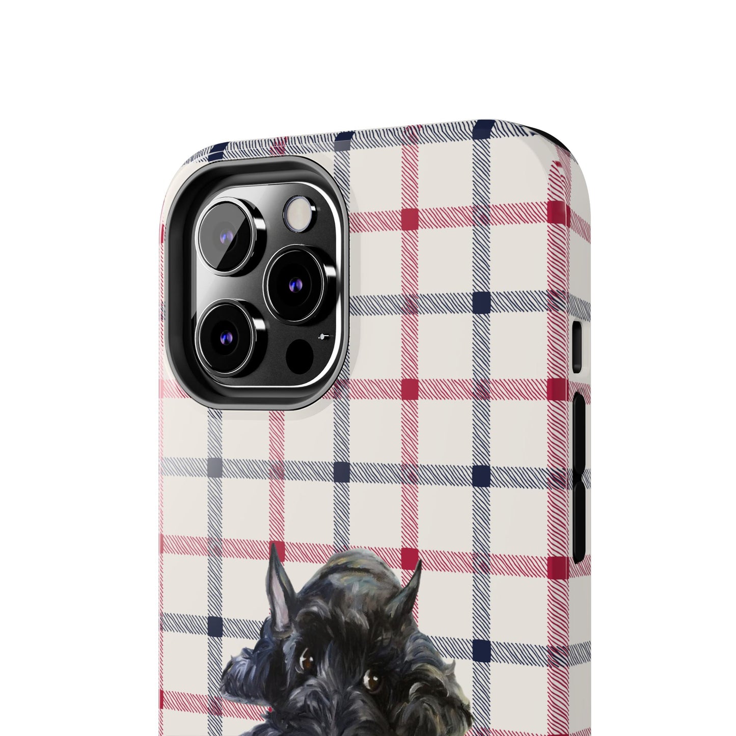 Scottish Terrier Phone Case, Tough Cases, Scottie Dog Phone Cover, Gift for Dog Lovers, Plaid Design