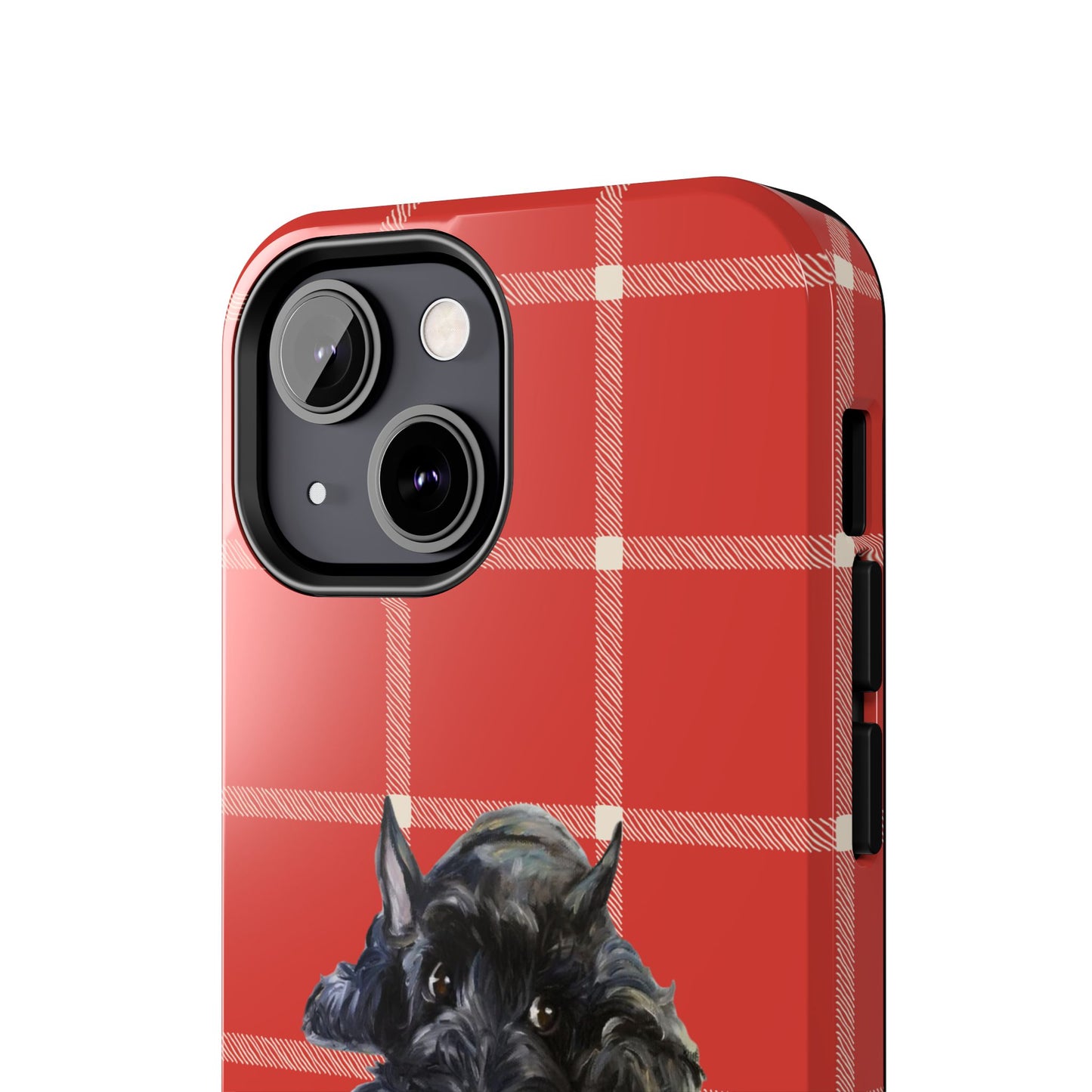 Scottish Terrier Phone Case, Tough Cases, Scottie Dog Phone Cover, Gift for Dog Lovers, Plaid Design