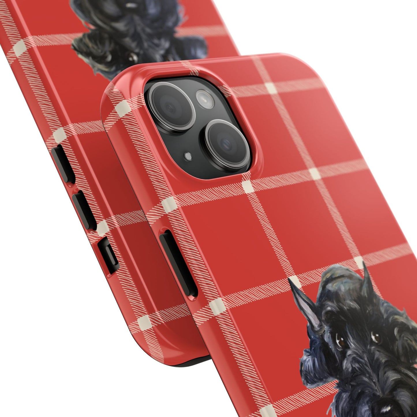 Scottish Terrier Phone Case, Tough Cases, Scottie Dog Phone Cover, Gift for Dog Lovers, Plaid Design