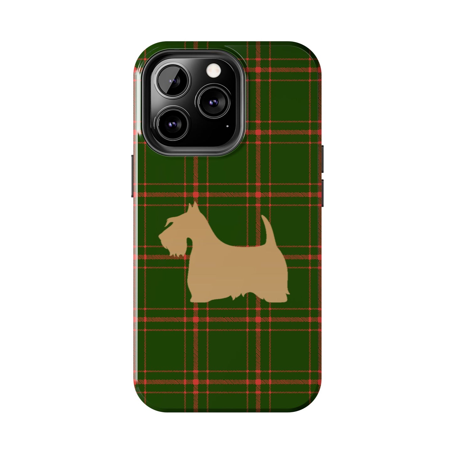 Scottish Terrier Phone Case, Tough Cases, Scottie Dog Phone Cover, Gift for Dog Lovers, Plaid Design