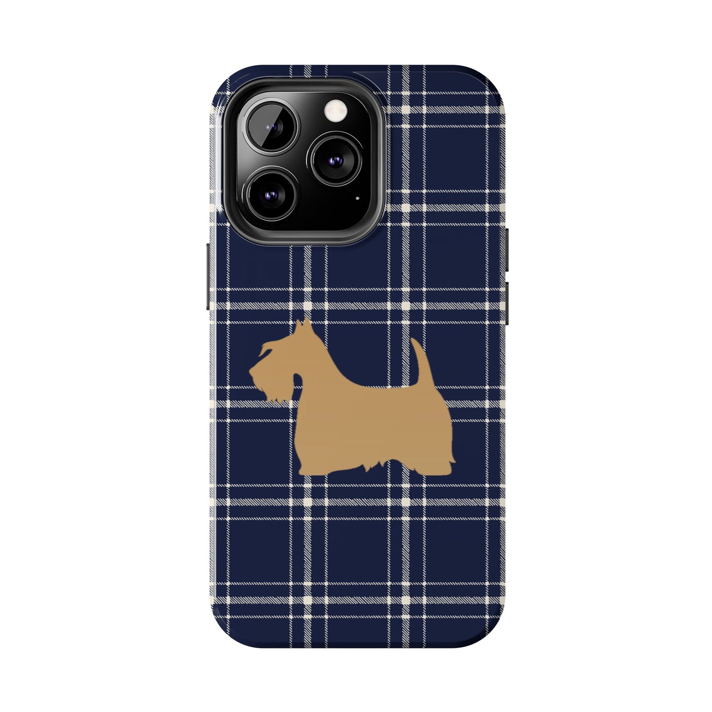 Scottish Terrier Phone Case, Tough Cases, Scottie Dog Phone Cover, Gift for Dog Lovers, Plaid Design