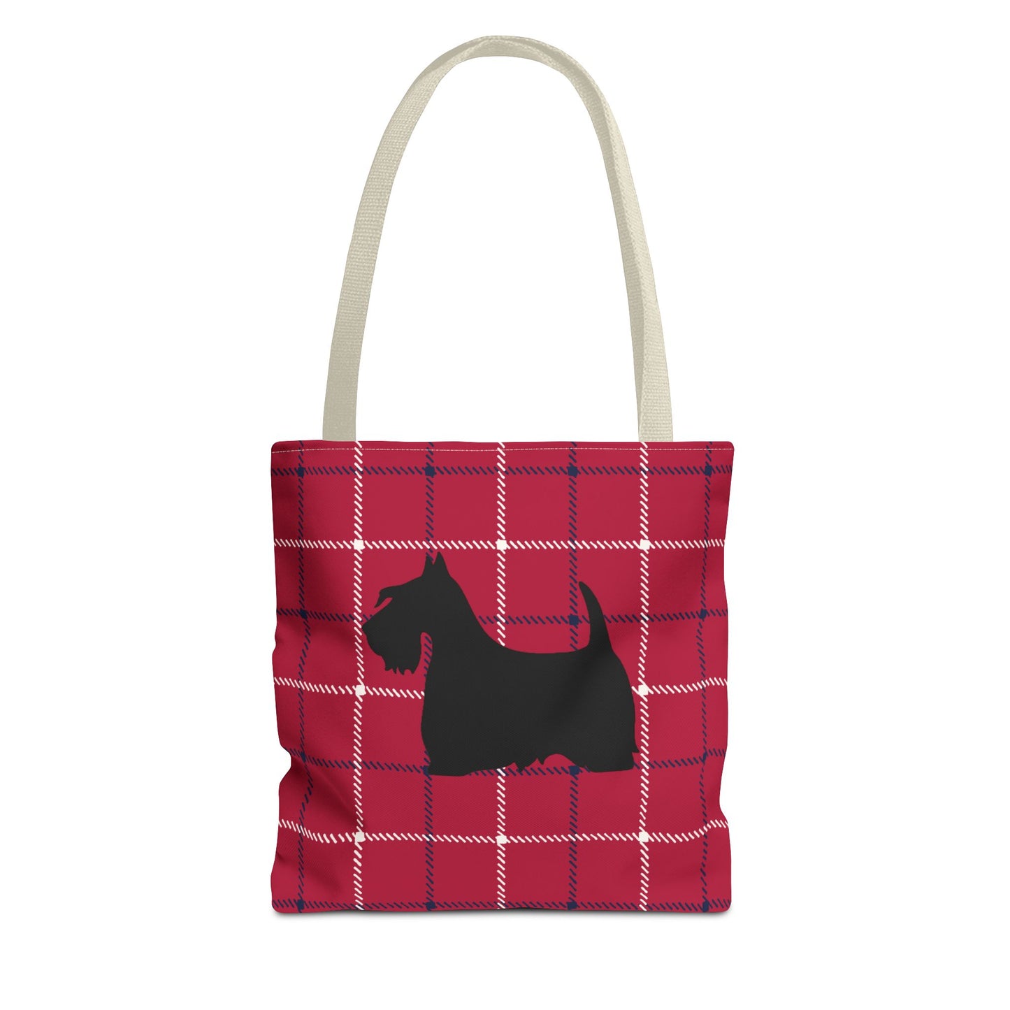 Plaid Scottish Terrier Tote Bag, Stylish Carryall for Pet Lovers, Perfect for Shopping, Beach Days, Teachers, Gifts, All-Occasion Bag