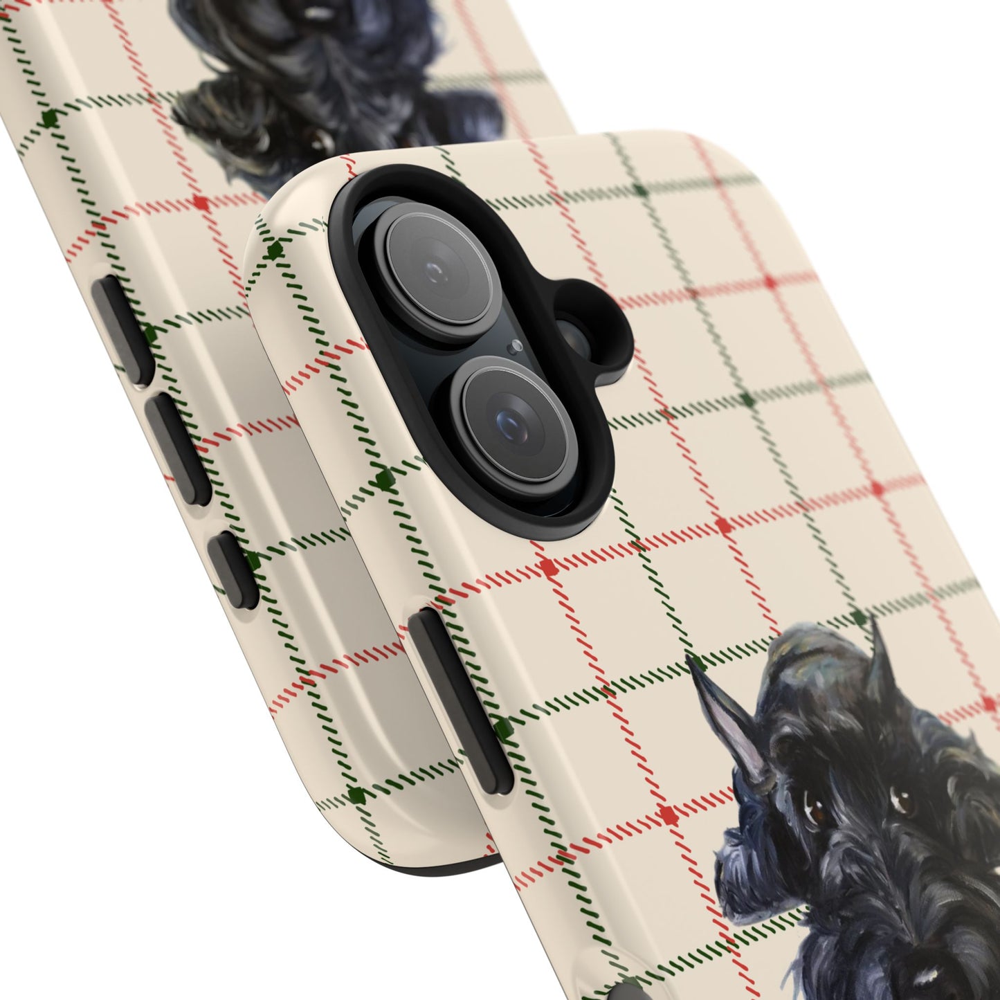 Scottish Terrier Phone Case, Tough Cases, Scottie Dog Phone Cover, Gift for Dog Lovers, Plaid Design