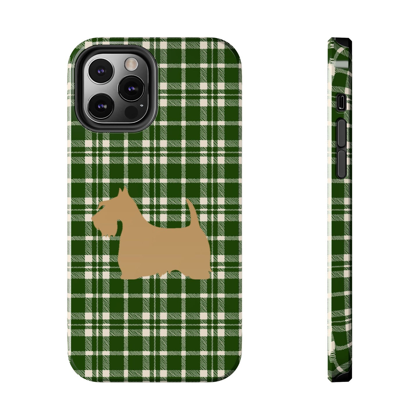 Scottish Terrier Phone Case, Tough Cases, Scottie Dog Phone Cover, Gift for Dog Lovers, Plaid Design