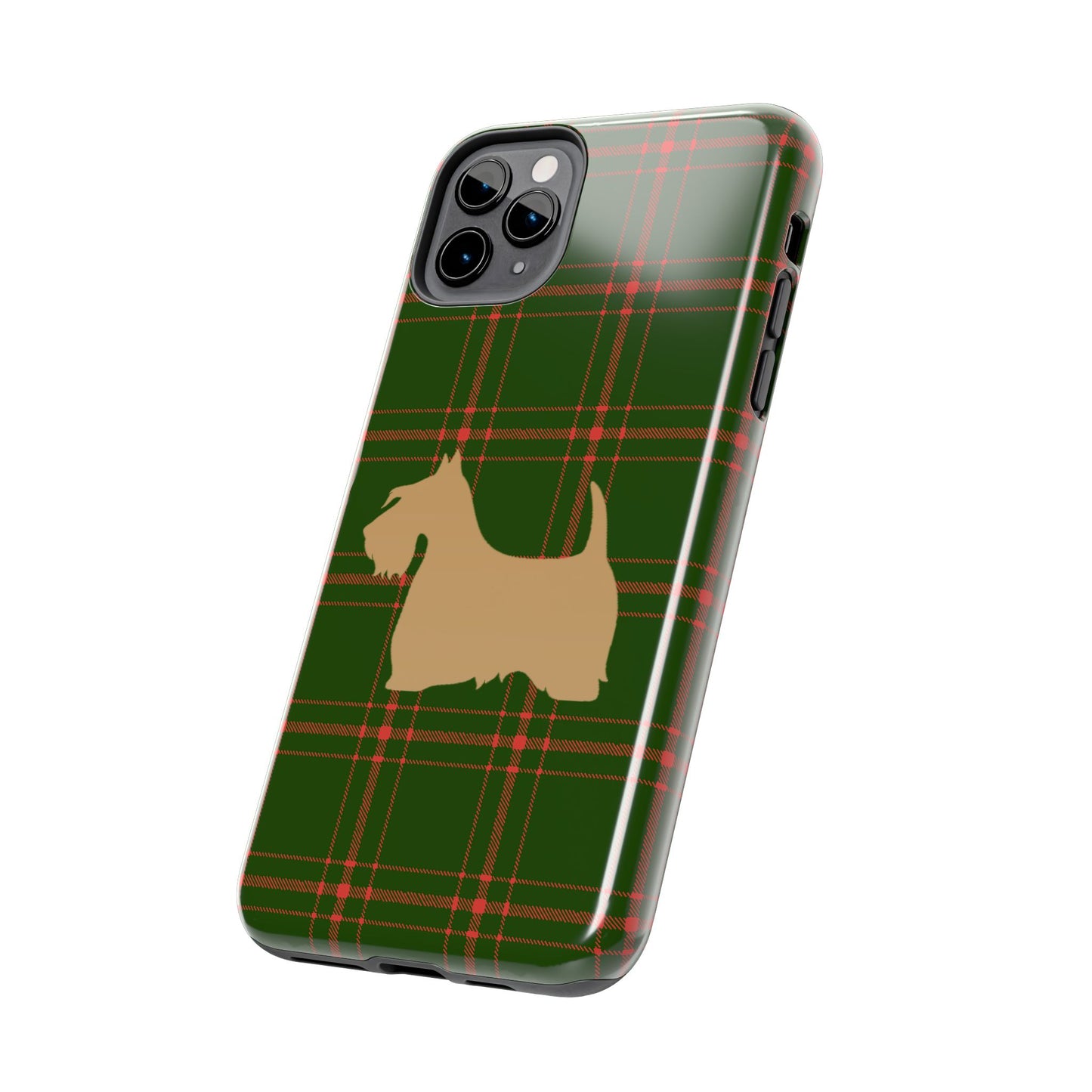 Scottish Terrier Phone Case, Tough Cases, Scottie Dog Phone Cover, Gift for Dog Lovers, Plaid Design