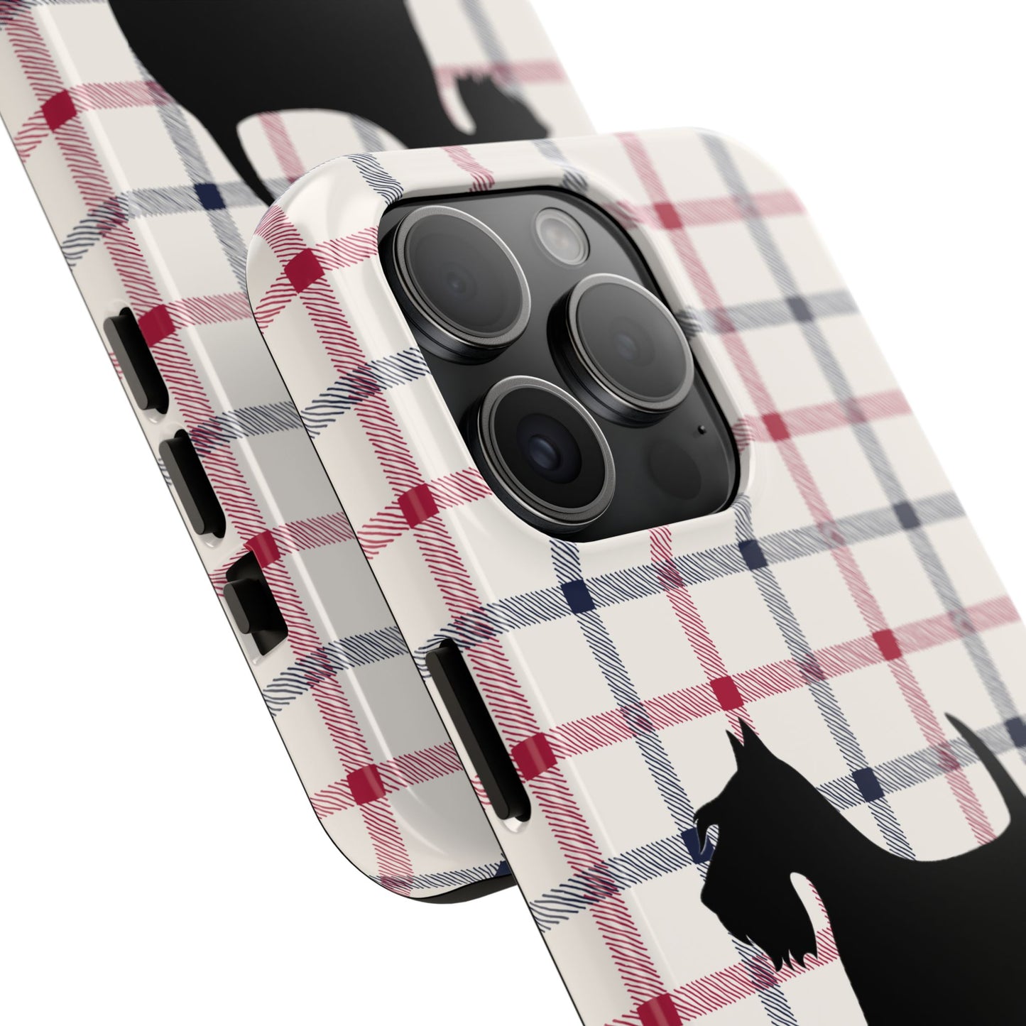 Scottish Terrier Phone Case, Tough Cases, Scottie Dog Phone Cover, Gift for Dog Lovers, Plaid Design