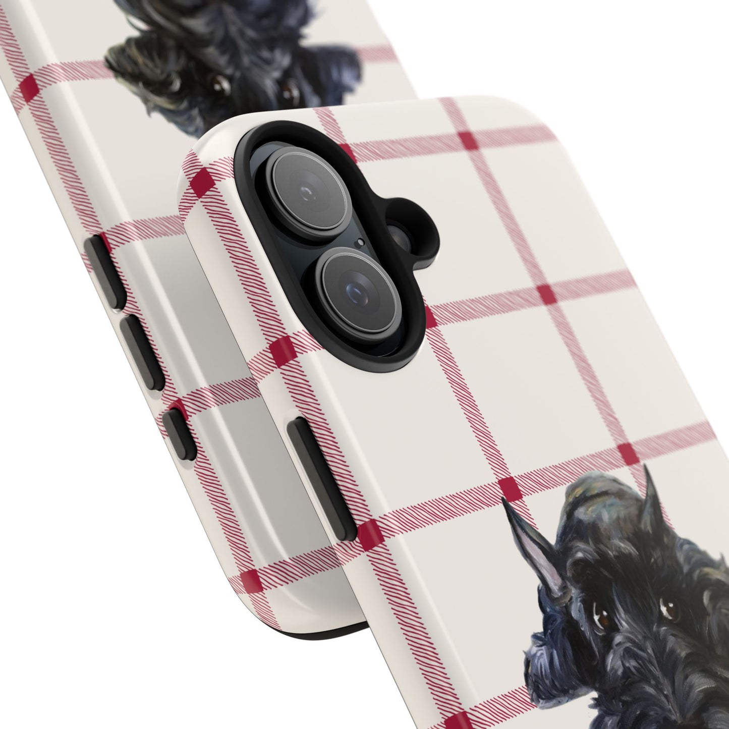 Scottish Terrier Phone Case, Tough Cases, Scottie Dog Phone Cover, Gift for Dog Lovers, Plaid Design