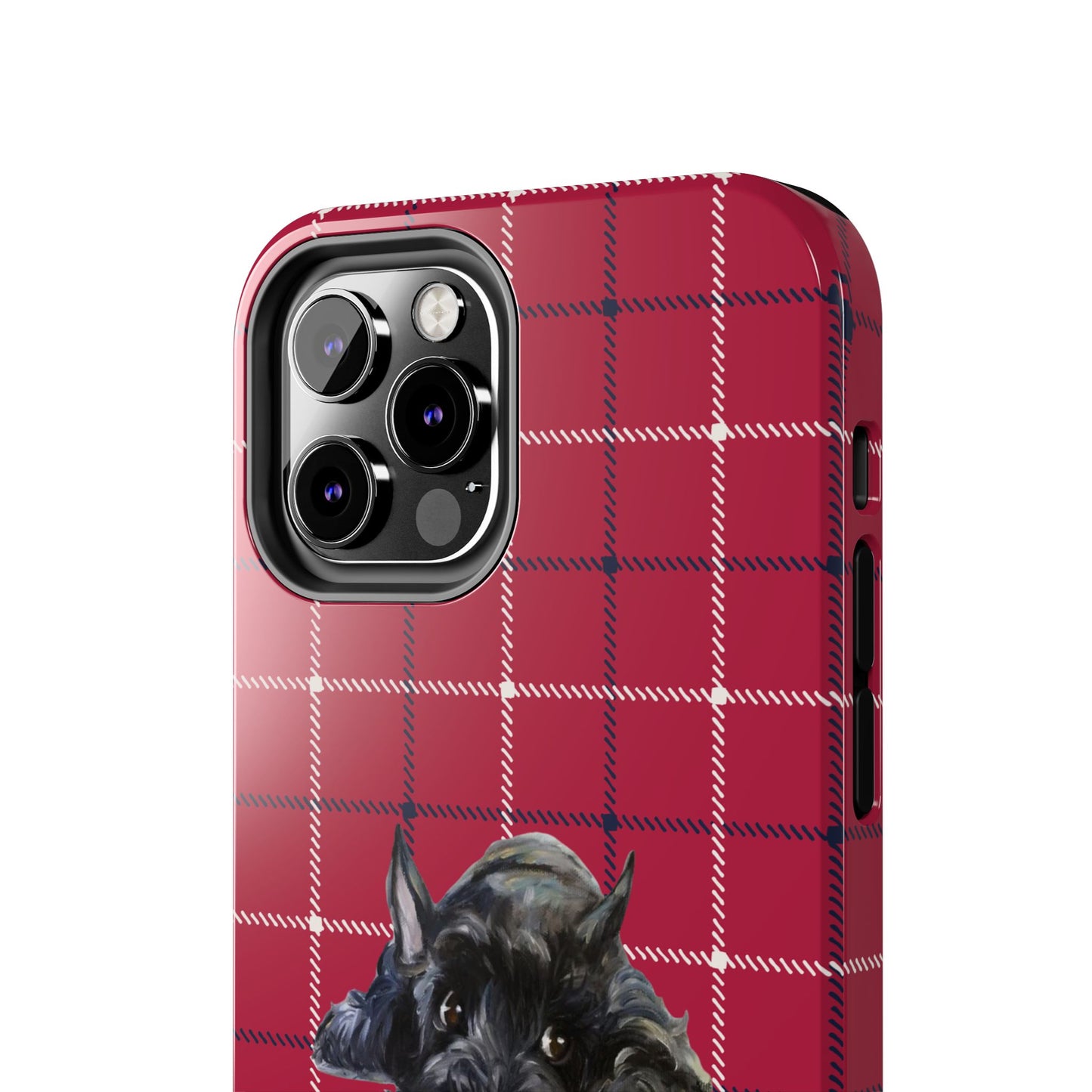 Scottish Terrier Phone Case, Tough Cases, Scottie Dog Phone Cover, Gift for Dog Lovers, Plaid Design