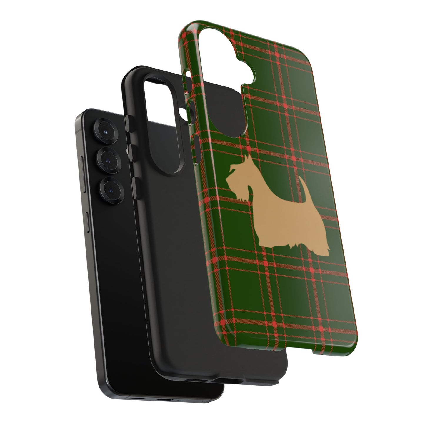 Scottish Terrier Phone Case, Tough Cases, Scottie Dog Phone Cover, Gift for Dog Lovers, Plaid Design