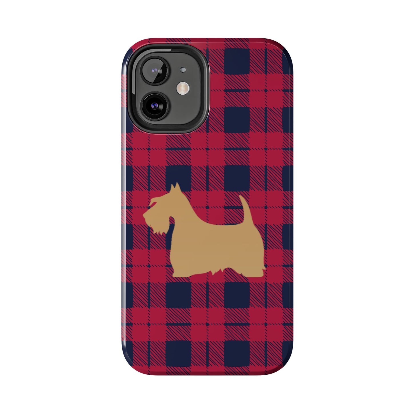 Scottish Terrier Phone Case, Tough Cases, Scottie Dog Phone Cover, Gift for Dog Lovers, Plaid Design