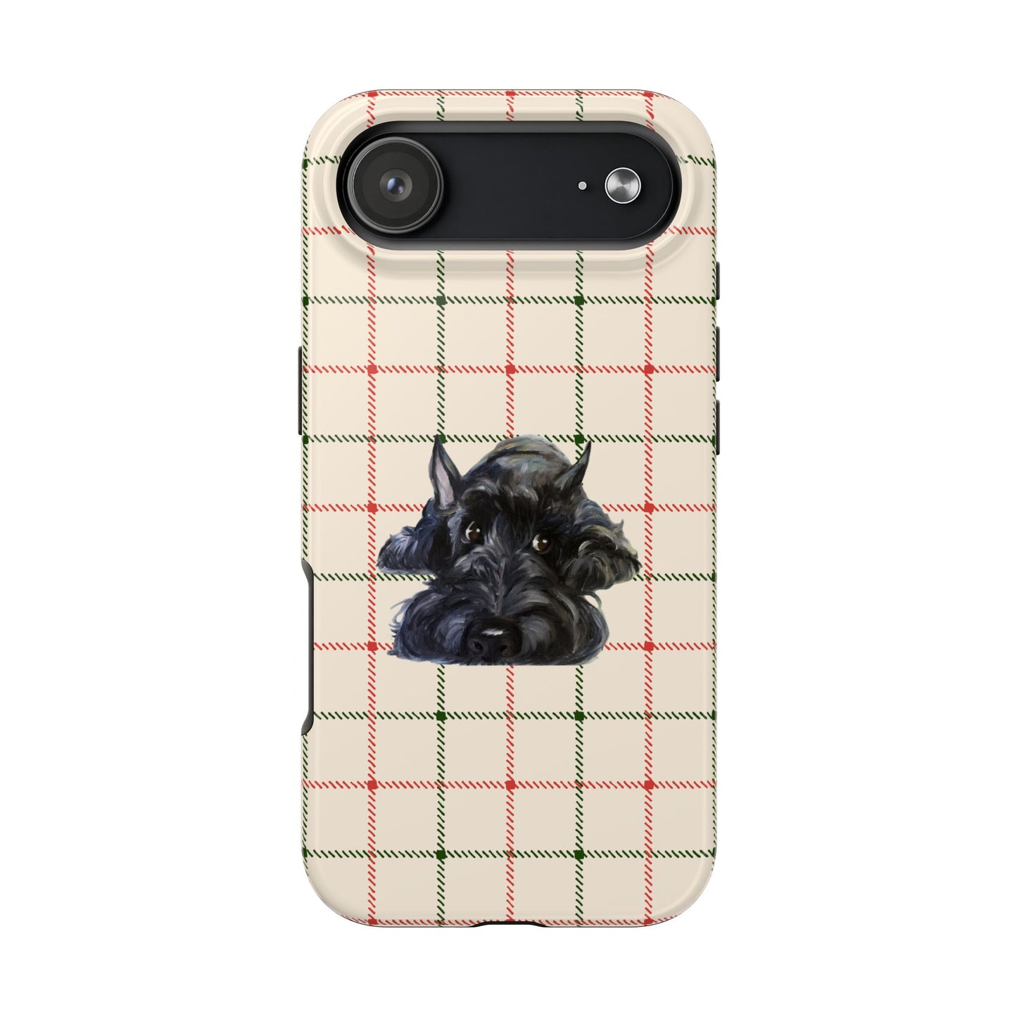 Scottish Terrier Phone Case, Tough Cases, Scottie Dog Phone Cover, Gift for Dog Lovers, Plaid Design
