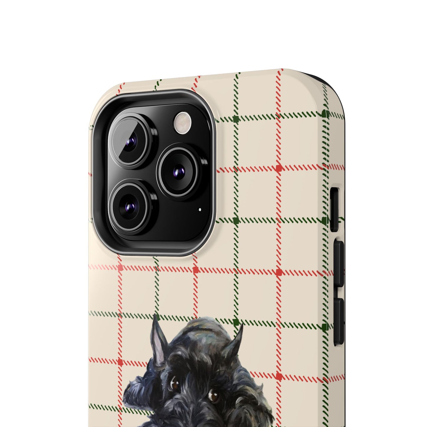 Scottish Terrier Phone Case, Tough Cases, Scottie Dog Phone Cover, Gift for Dog Lovers, Plaid Design