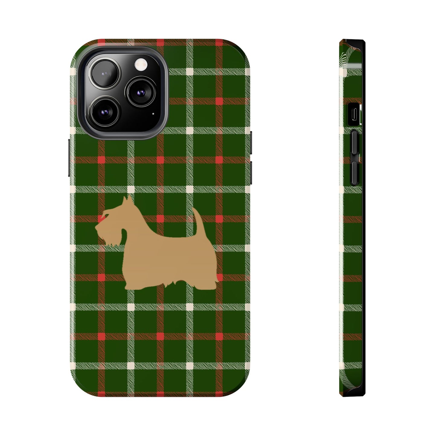 Scottish Terrier Phone Case, Tough Cases, Scottie Dog Phone Cover, Gift for Dog Lovers, Plaid Design