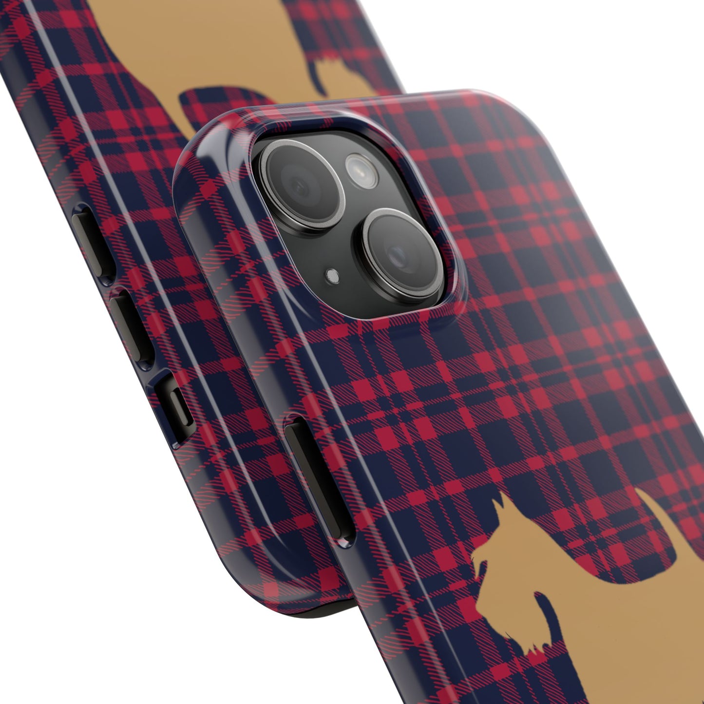 Scottish Terrier Phone Case, Tough Cases, Scottie Dog Phone Cover, Gift for Dog Lovers, Plaid Design