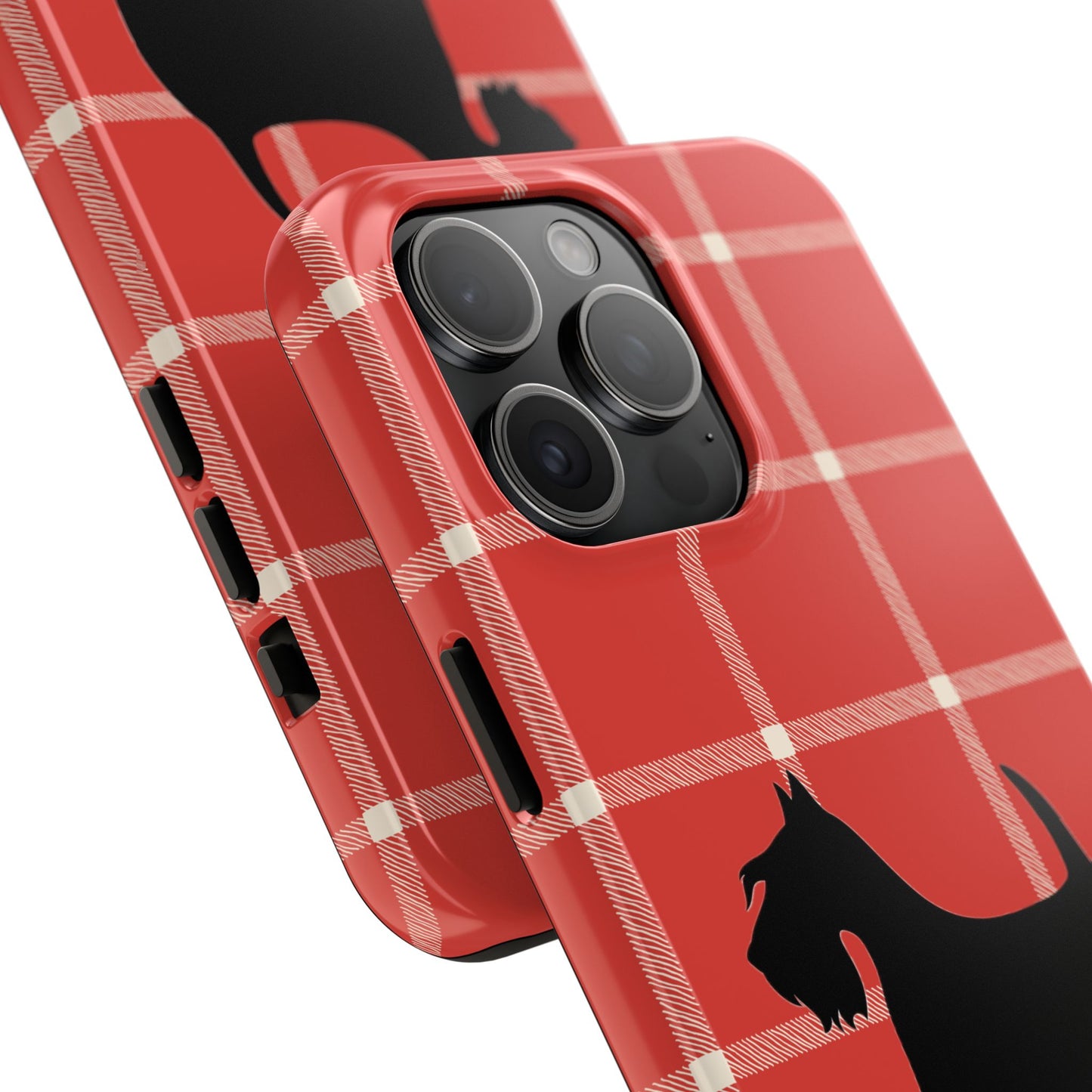 Scottish Terrier Phone Case, Tough Cases, Scottie Dog Phone Cover, Gift for Dog Lovers, Plaid Design