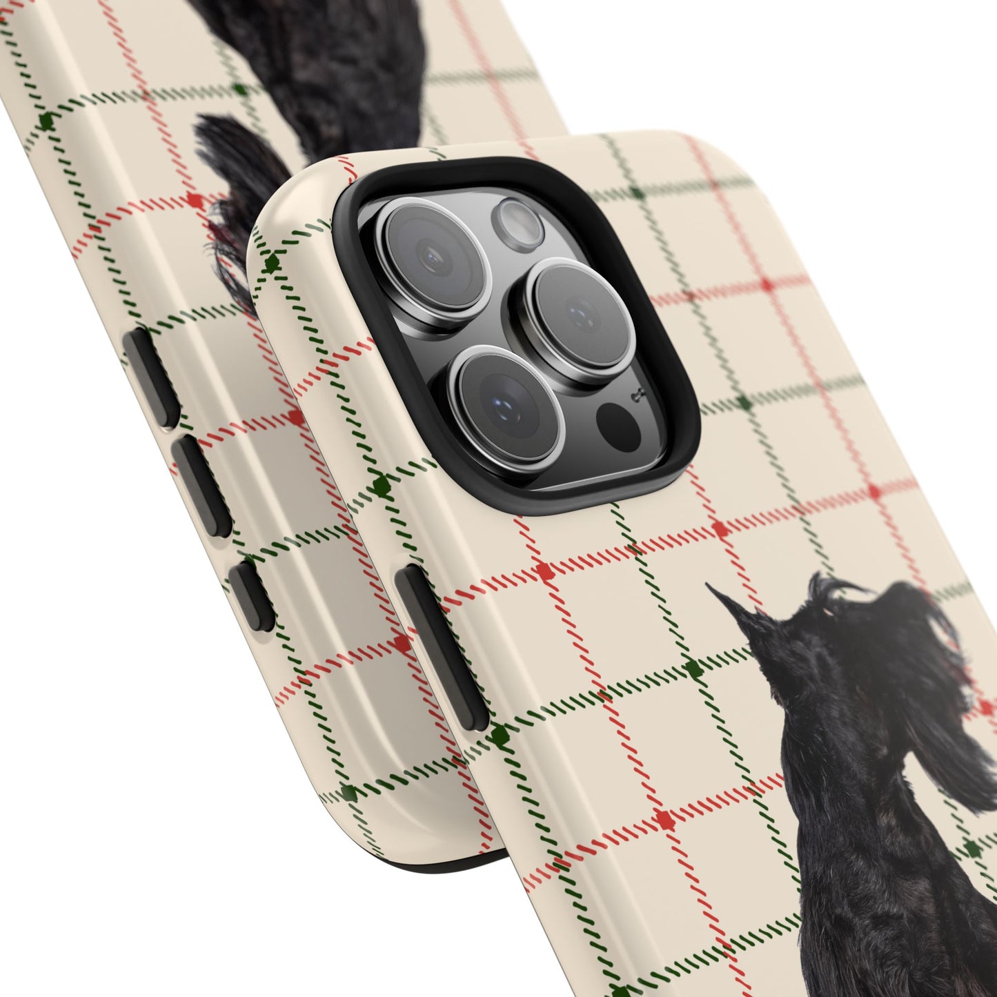 Scottish Terrier Phone Case, Tough Cases, Scottie Dog Phone Cover, Gift for Dog Lovers, Plaid Design
