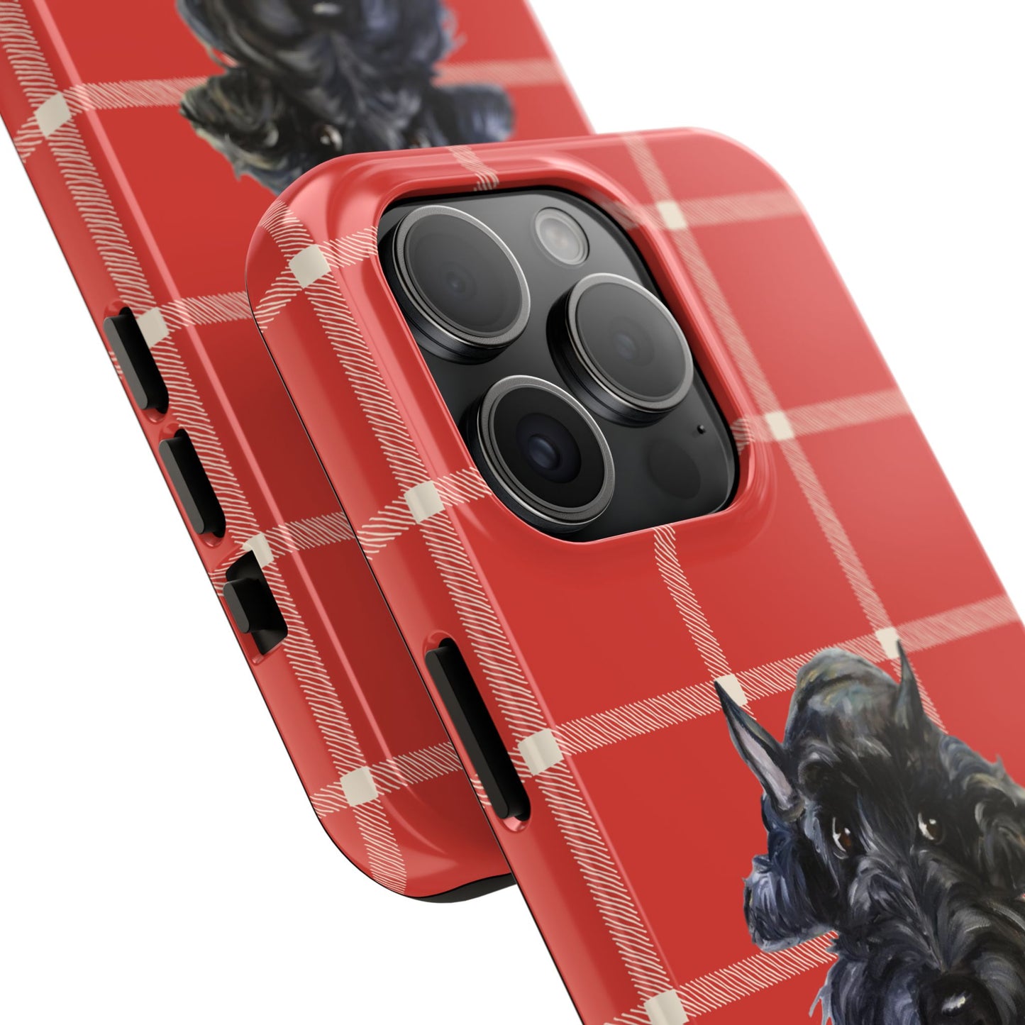 Scottish Terrier Phone Case, Tough Cases, Scottie Dog Phone Cover, Gift for Dog Lovers, Plaid Design