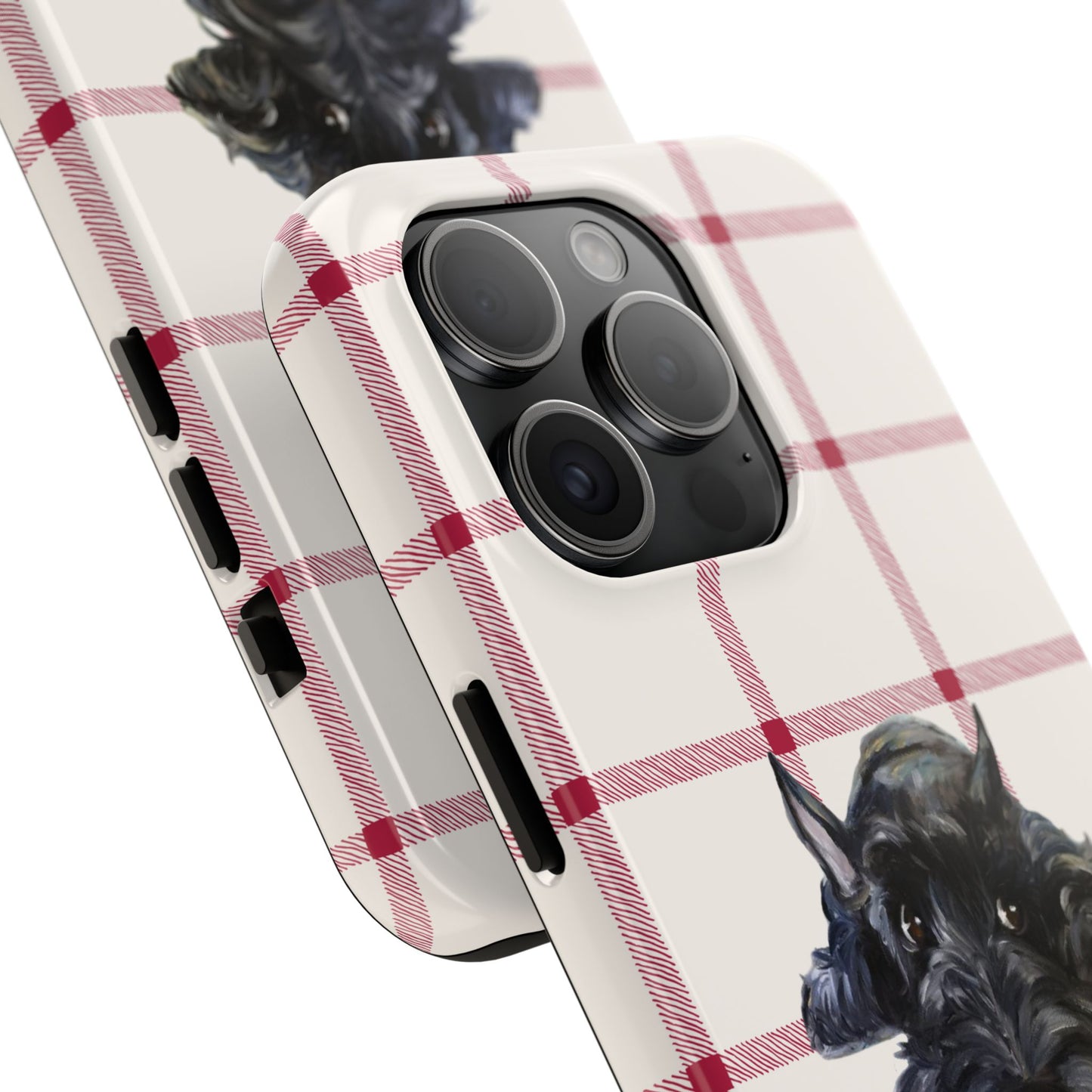 Scottish Terrier Phone Case, Tough Cases, Scottie Dog Phone Cover, Gift for Dog Lovers, Plaid Design