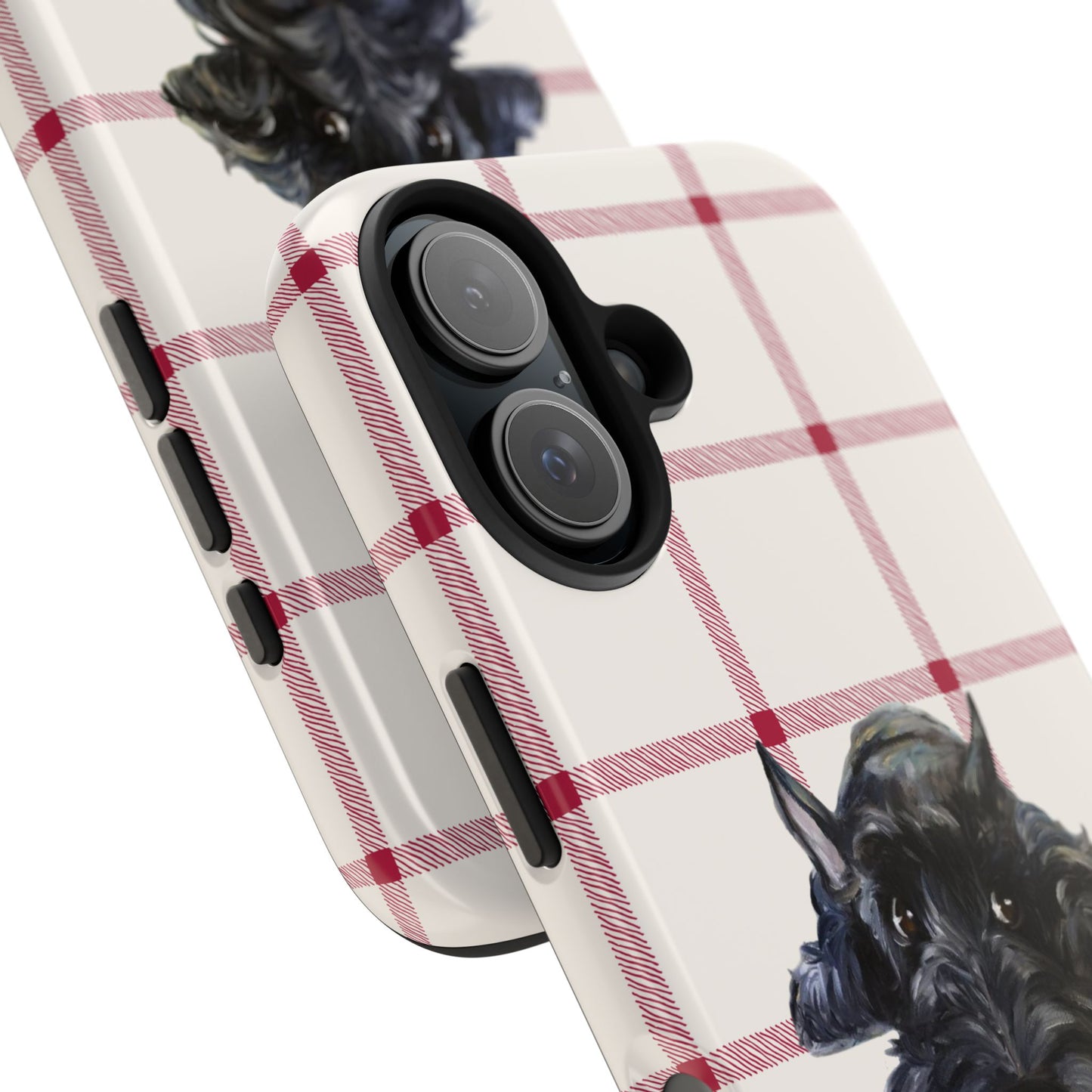 Scottish Terrier Phone Case, Tough Cases, Scottie Dog Phone Cover, Gift for Dog Lovers, Plaid Design