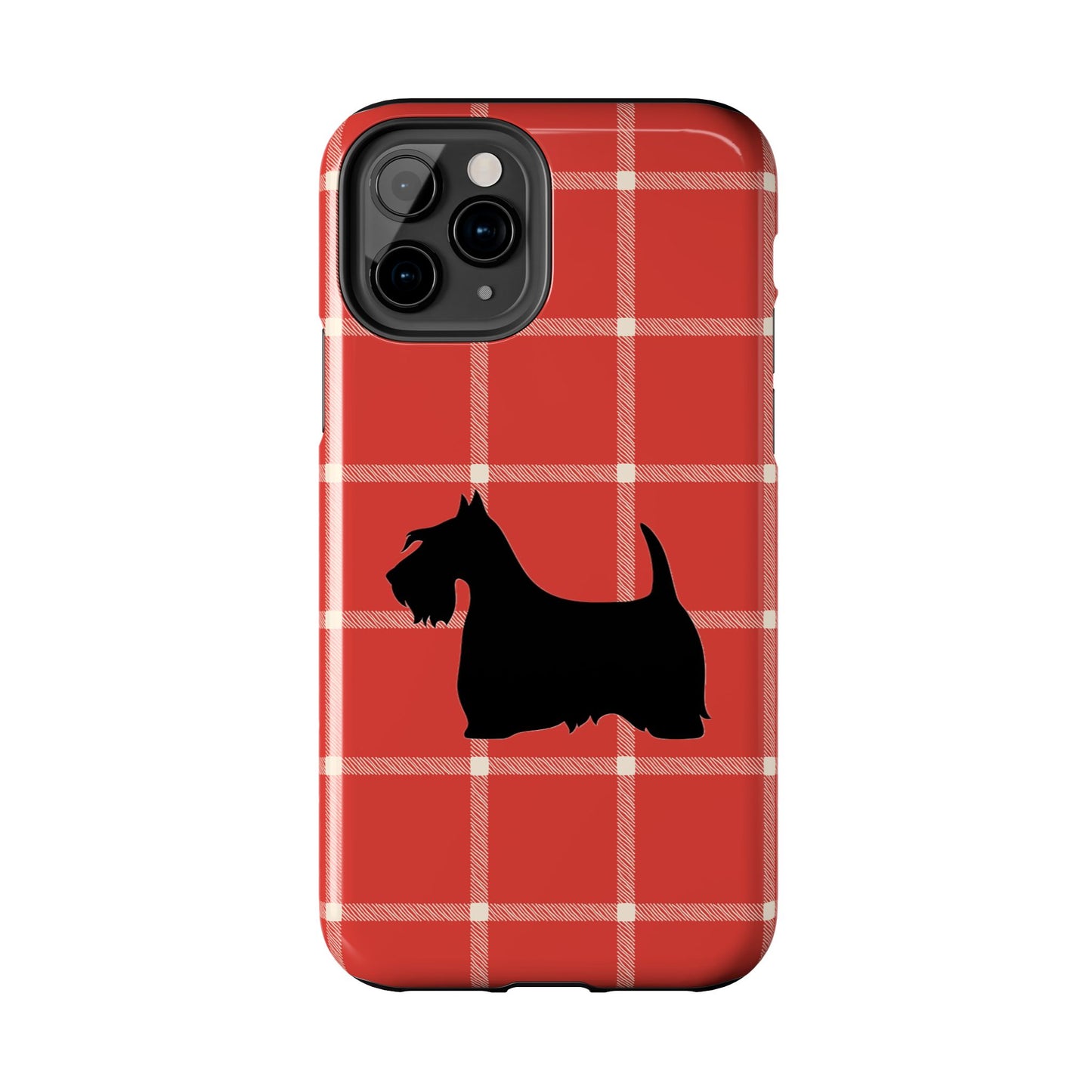 Scottish Terrier Phone Case, Tough Cases, Scottie Dog Phone Cover, Gift for Dog Lovers, Plaid Design