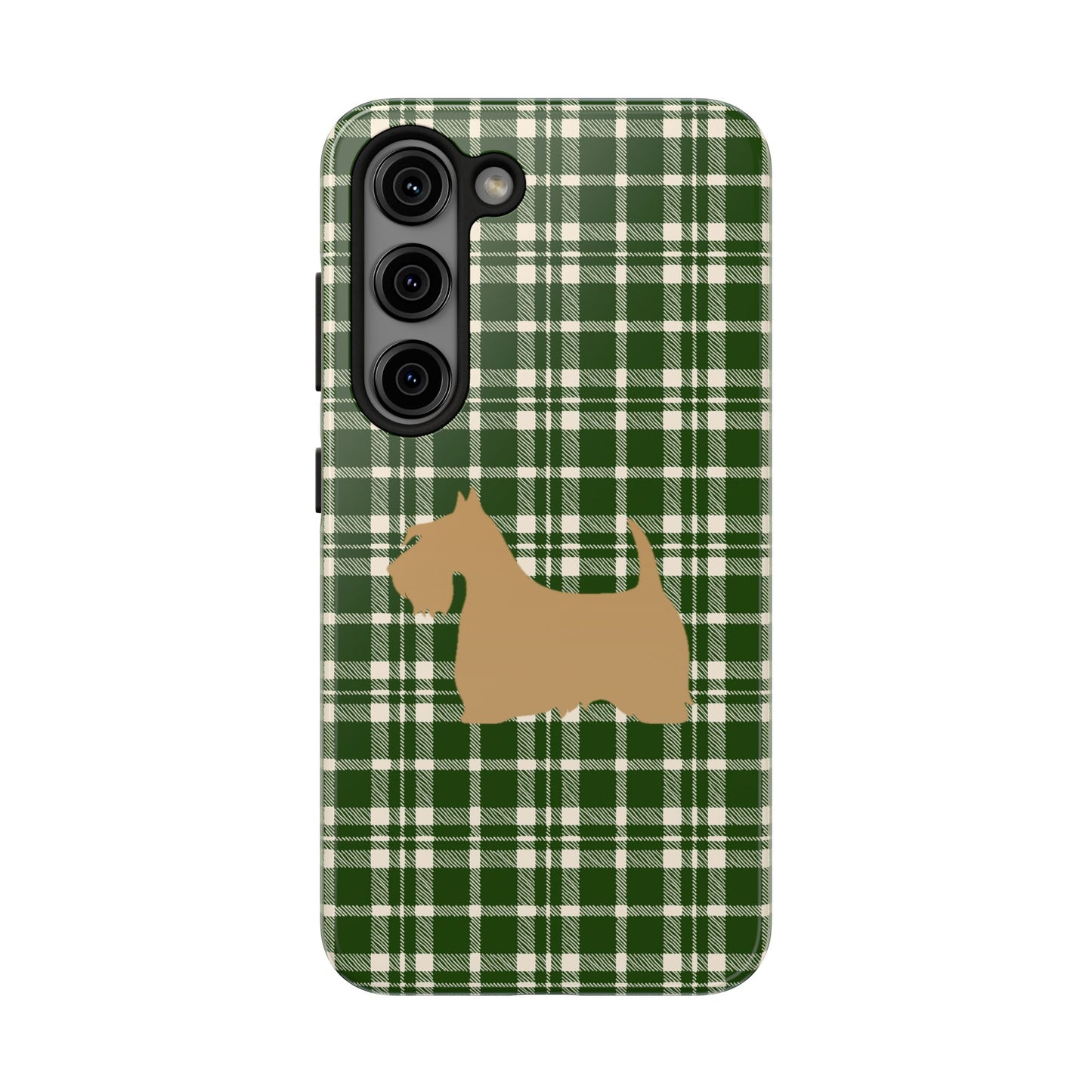 Scottish Terrier Phone Case, Tough Cases, Scottie Dog Phone Cover, Gift for Dog Lovers, Plaid Design