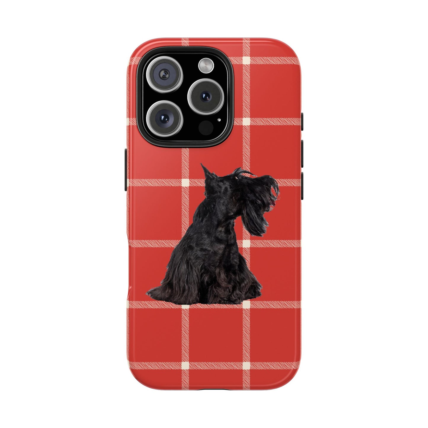 Scottish Terrier Phone Case, Tough Cases, Scottie Dog Phone Cover, Gift for Dog Lovers, Plaid Design
