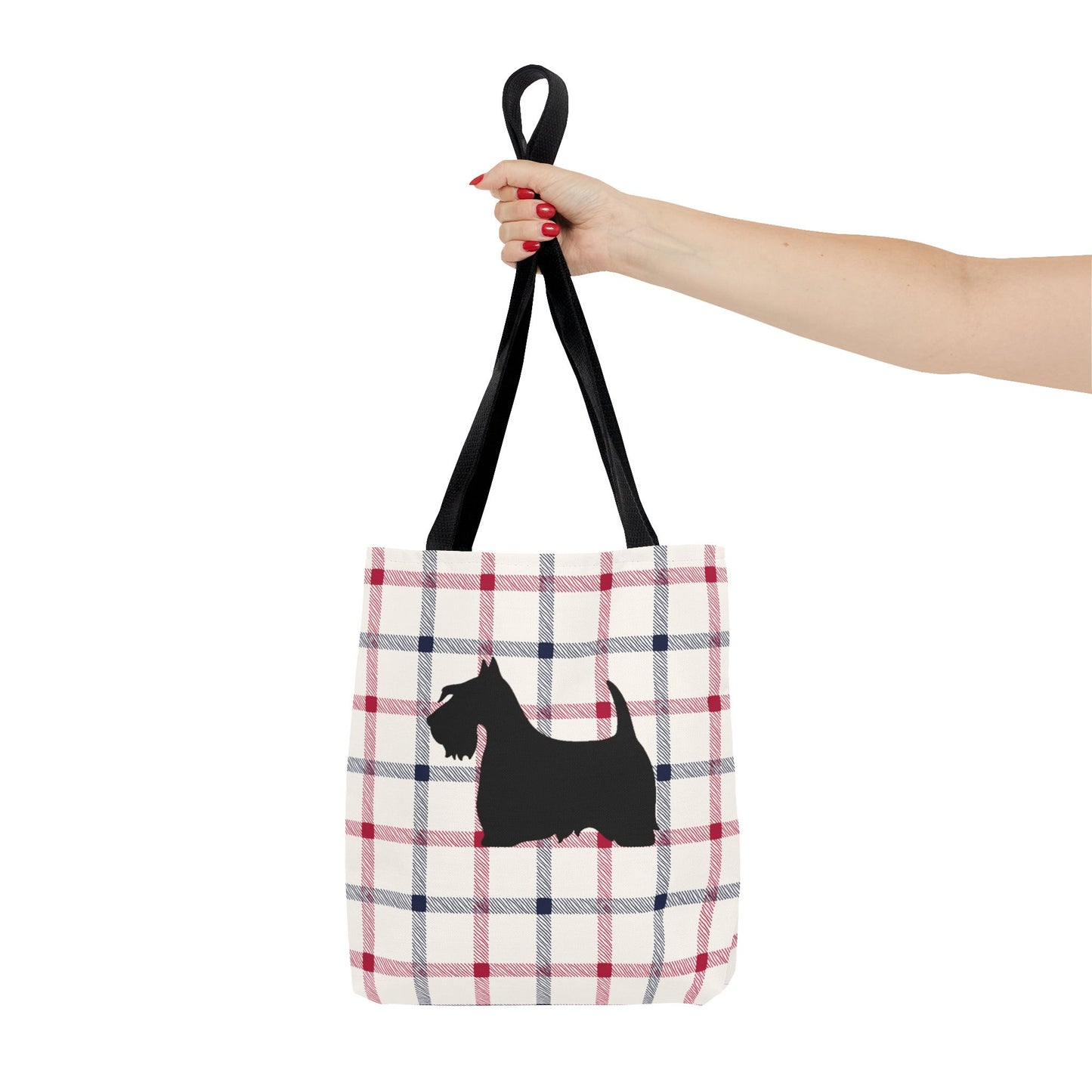 Plaid Scottish Terrier Tote Bag, Stylish Carryall for Pet Lovers, Perfect for Shopping, Beach Days, Teachers, Gifts, All-Occasion Bag