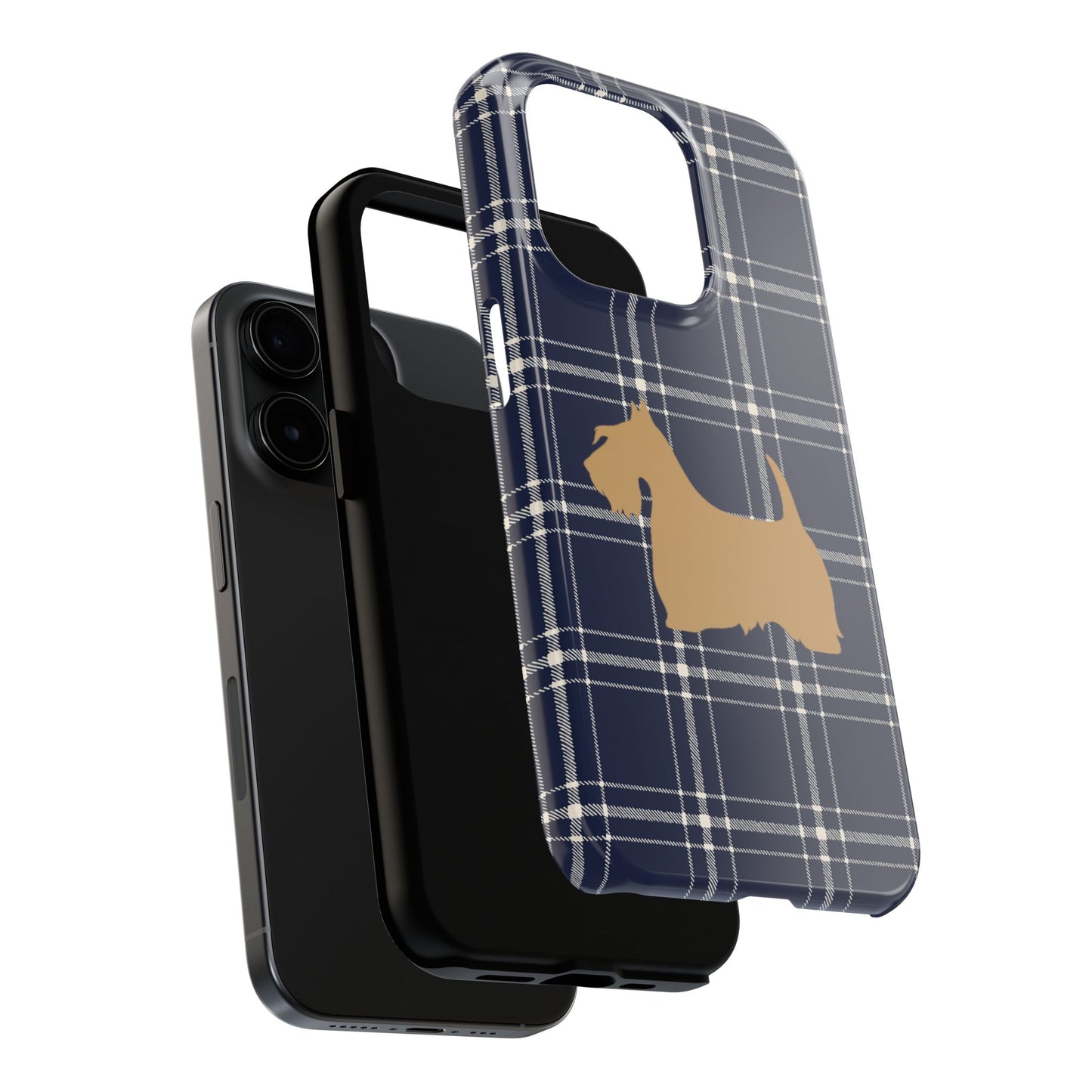 Scottish Terrier Phone Case, Tough Cases, Scottie Dog Phone Cover, Gift for Dog Lovers, Plaid Design