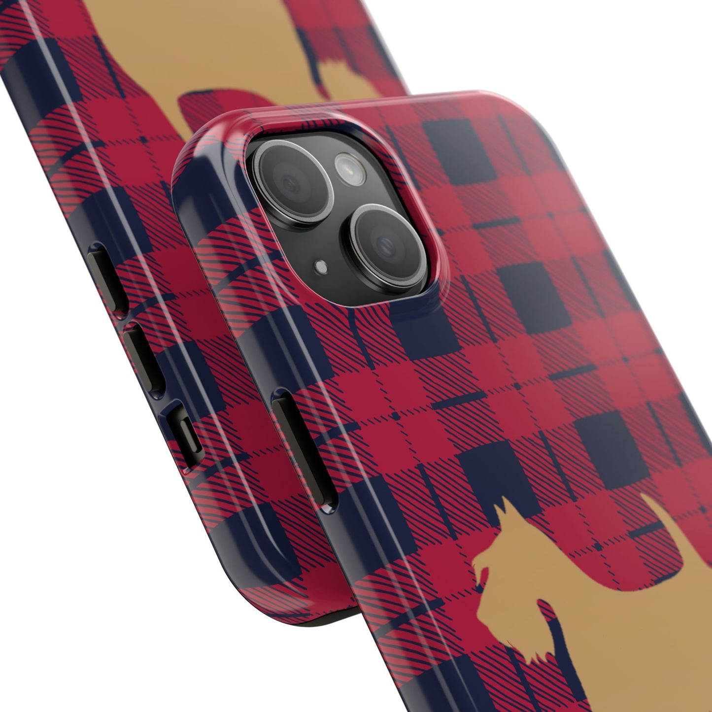 Scottish Terrier Phone Case, Tough Cases, Scottie Dog Phone Cover, Gift for Dog Lovers, Plaid Design