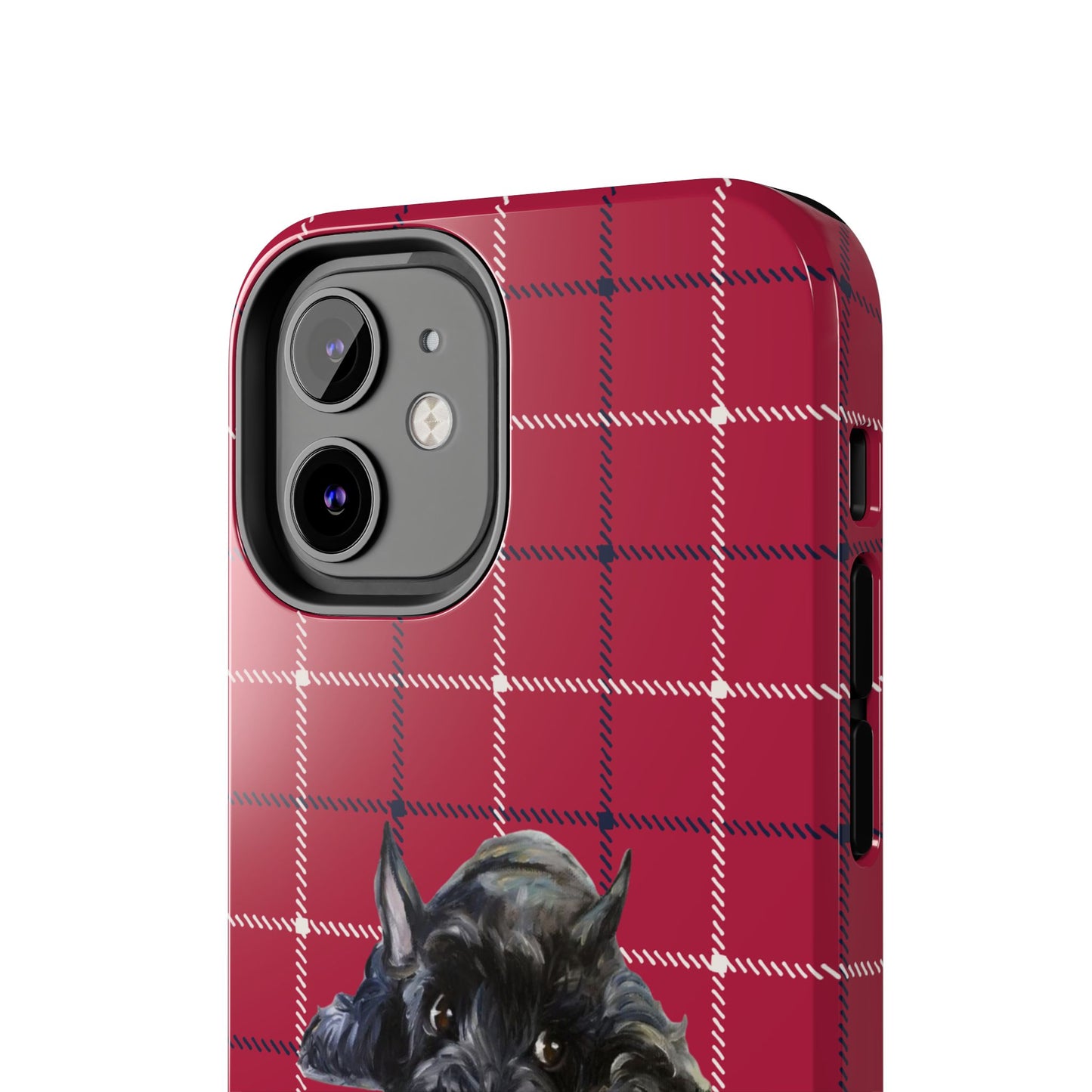 Scottish Terrier Phone Case, Tough Cases, Scottie Dog Phone Cover, Gift for Dog Lovers, Plaid Design