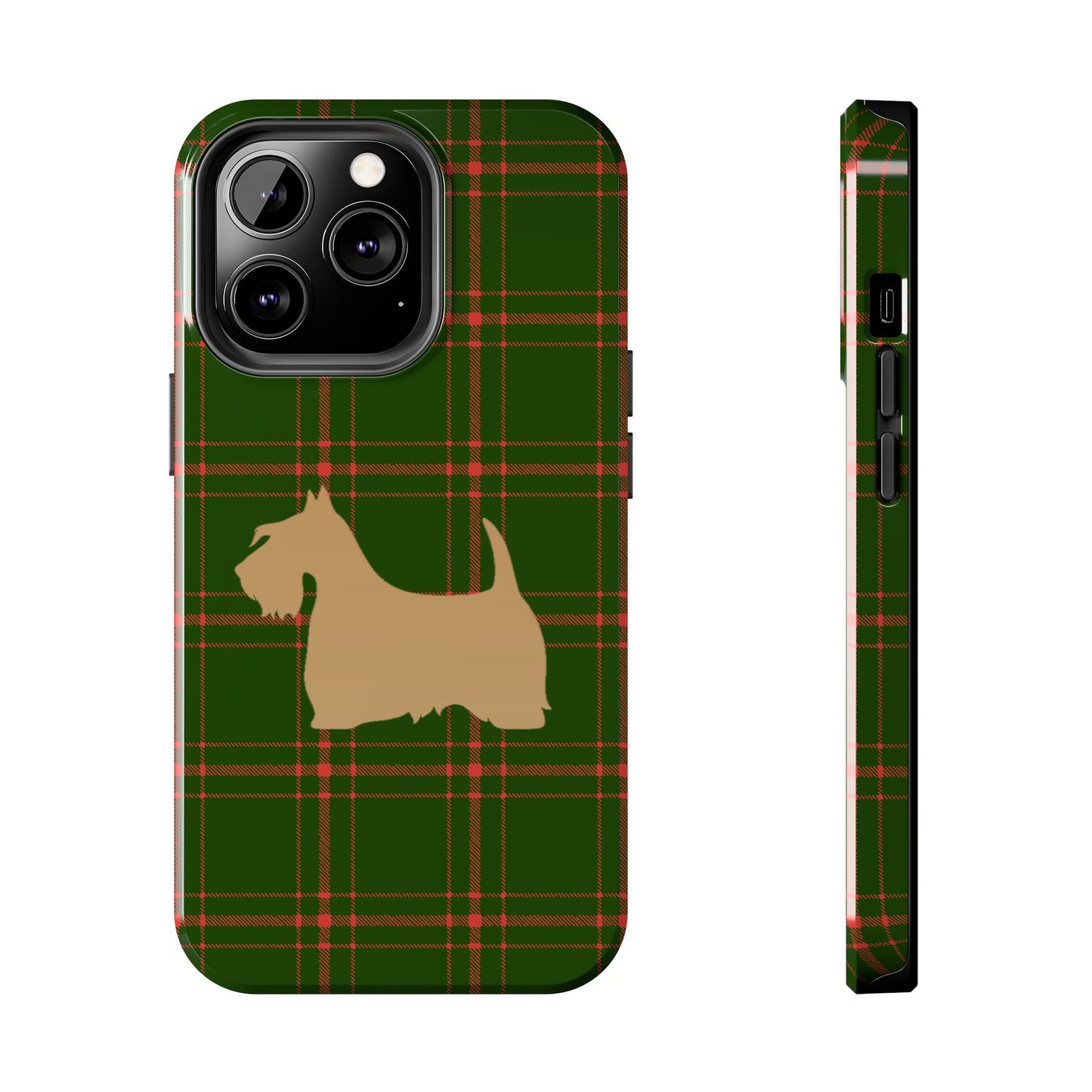 Scottish Terrier Phone Case, Tough Cases, Scottie Dog Phone Cover, Gift for Dog Lovers, Plaid Design
