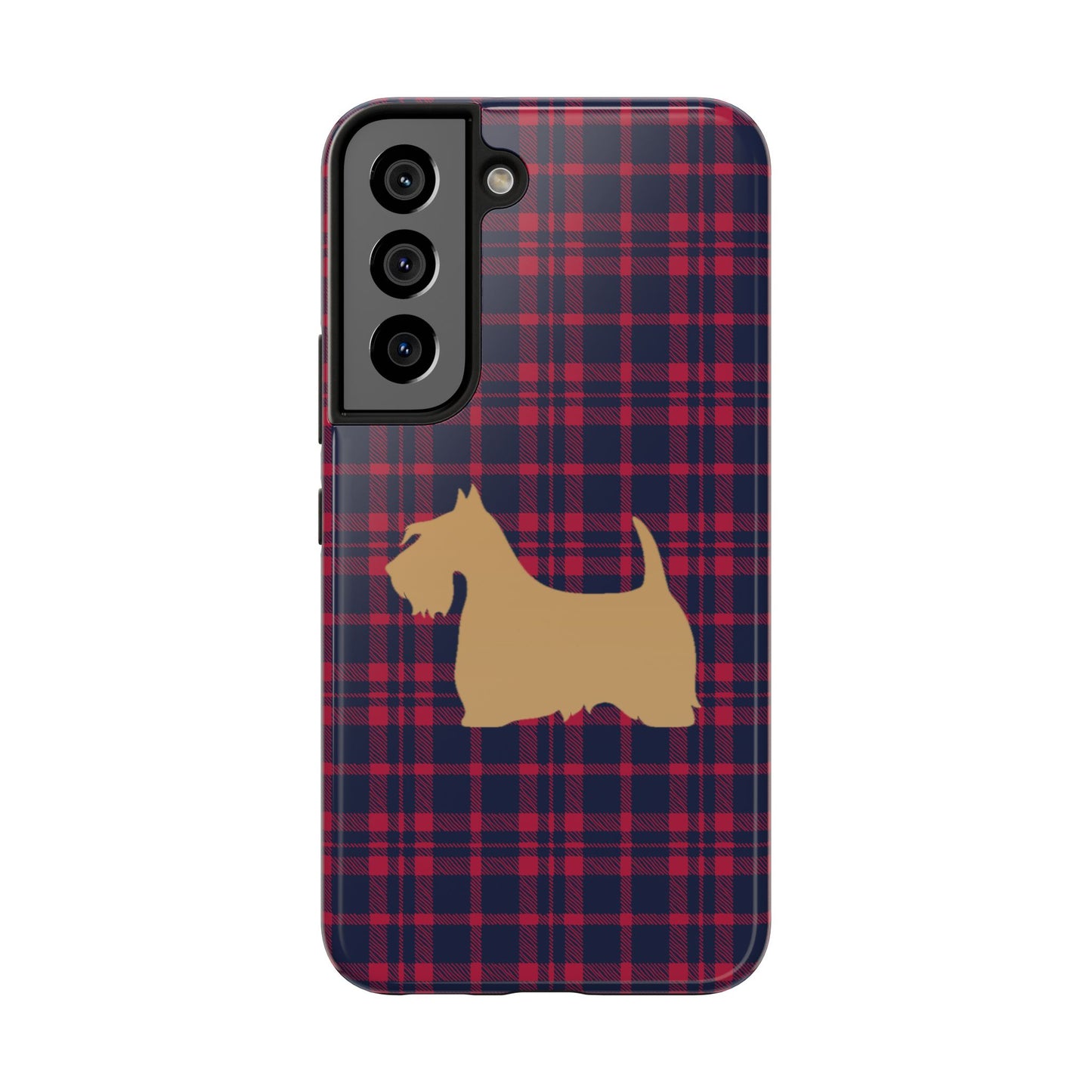 Scottish Terrier Phone Case, Tough Cases, Scottie Dog Phone Cover, Gift for Dog Lovers, Plaid Design