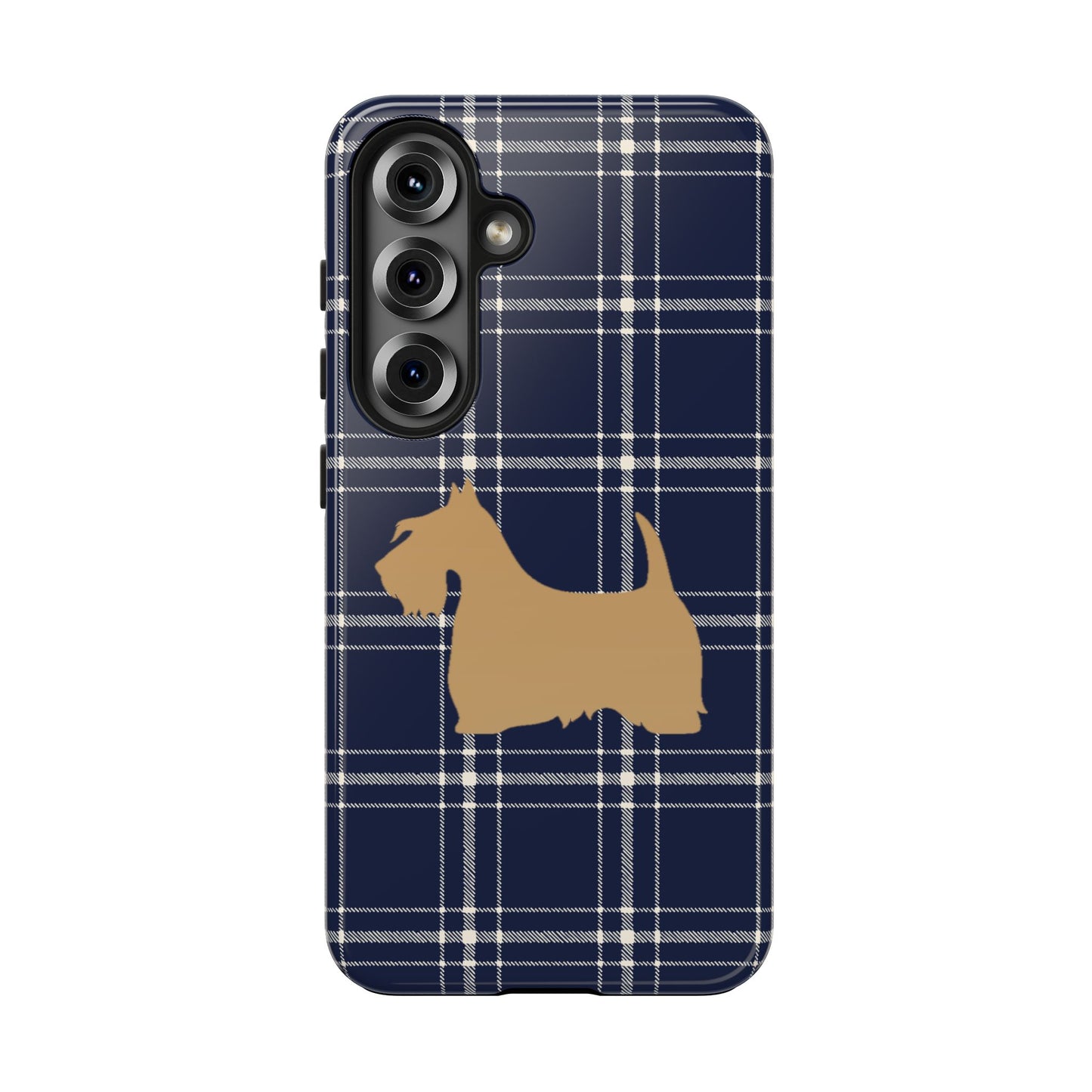 Scottish Terrier Phone Case, Tough Cases, Scottie Dog Phone Cover, Gift for Dog Lovers, Plaid Design