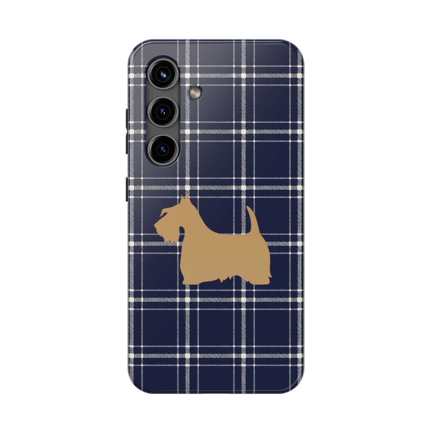 Scottish Terrier Phone Case, Tough Cases, Scottie Dog Phone Cover, Gift for Dog Lovers, Plaid Design