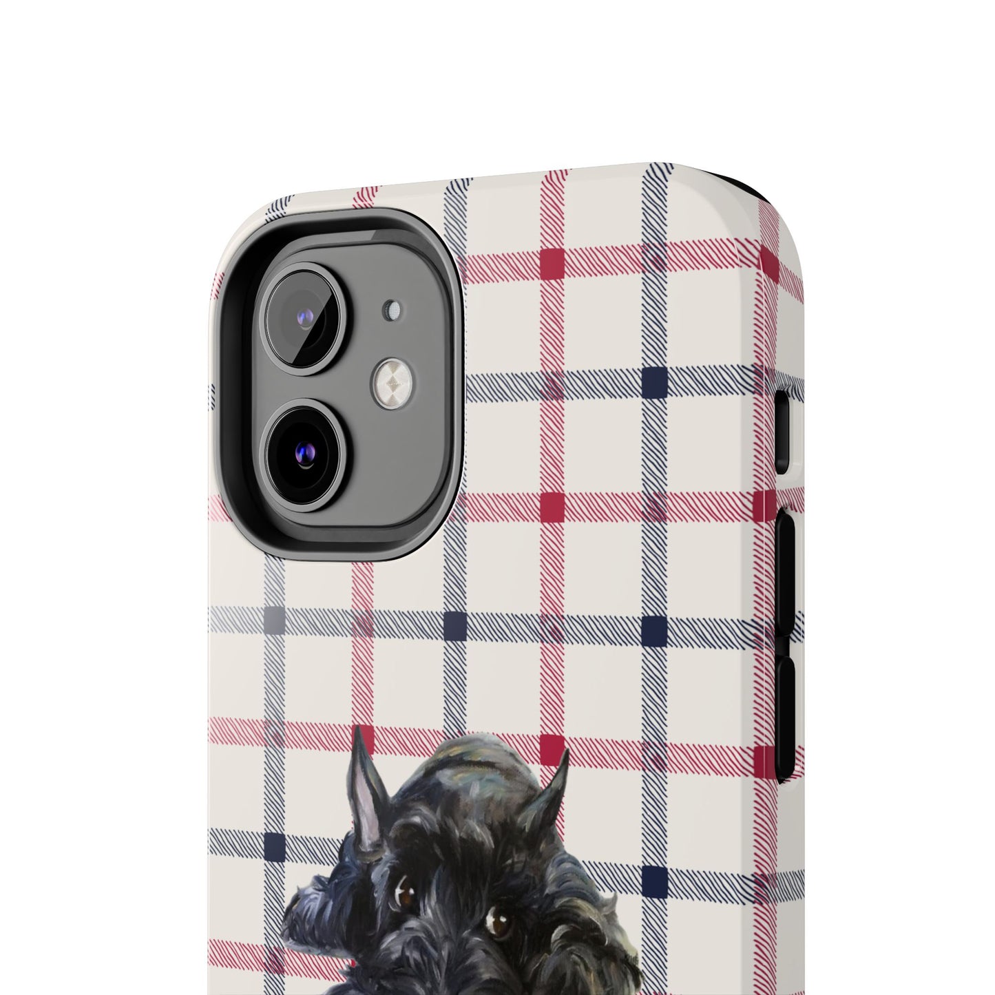 Scottish Terrier Phone Case, Tough Cases, Scottie Dog Phone Cover, Gift for Dog Lovers, Plaid Design