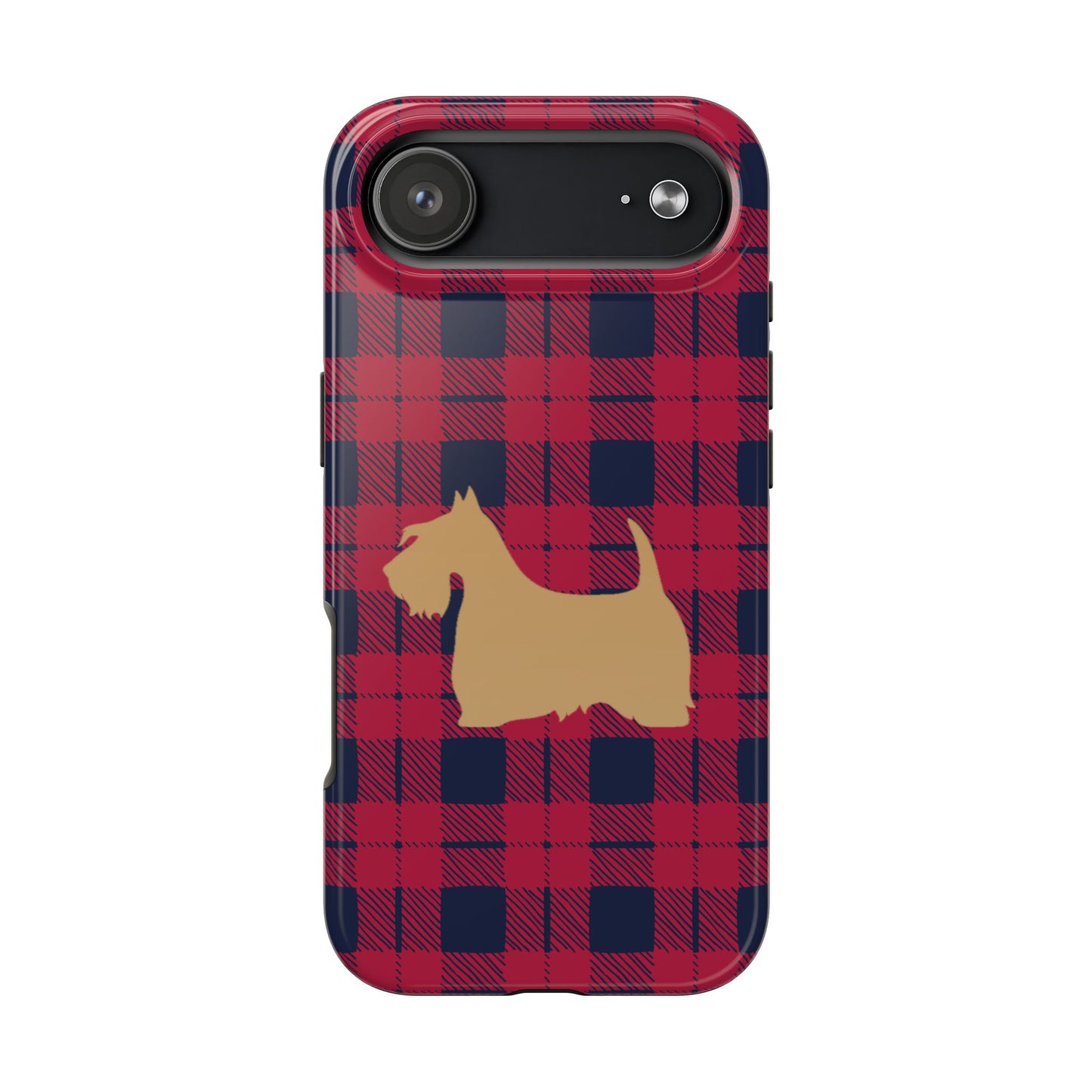 Scottish Terrier Phone Case, Tough Cases, Scottie Dog Phone Cover, Gift for Dog Lovers, Plaid Design